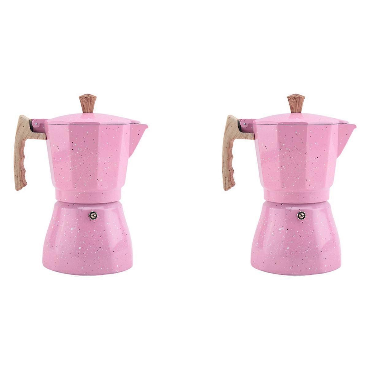 Latte Mocha Percolator Pot Stovetop Coffee Maker 300Ml Pink