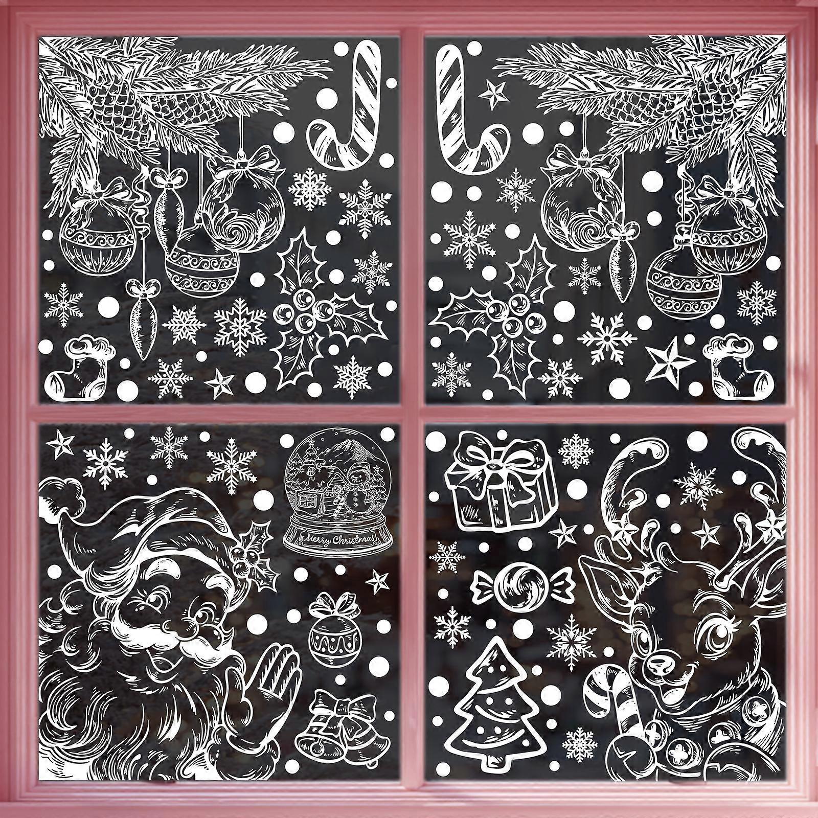 Christmas decorations cute elk snowman static stickers shopping mall window scene layout Santa Claus window stickers [3 combinations] XC106+107+110