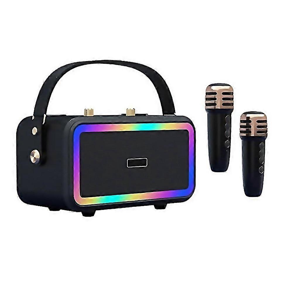 For M3201 Portable Colorful Bluetooth Speaker Home Retro Karaoke Dualmic Speaker
