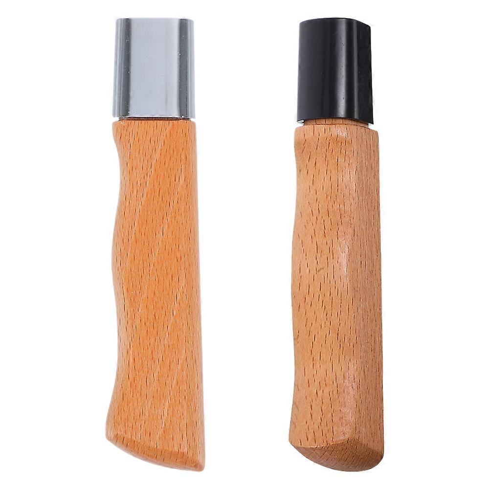 Flower Pear Wood Cutter Handle for Kitchen Use 2Pcs Comfortable Grip