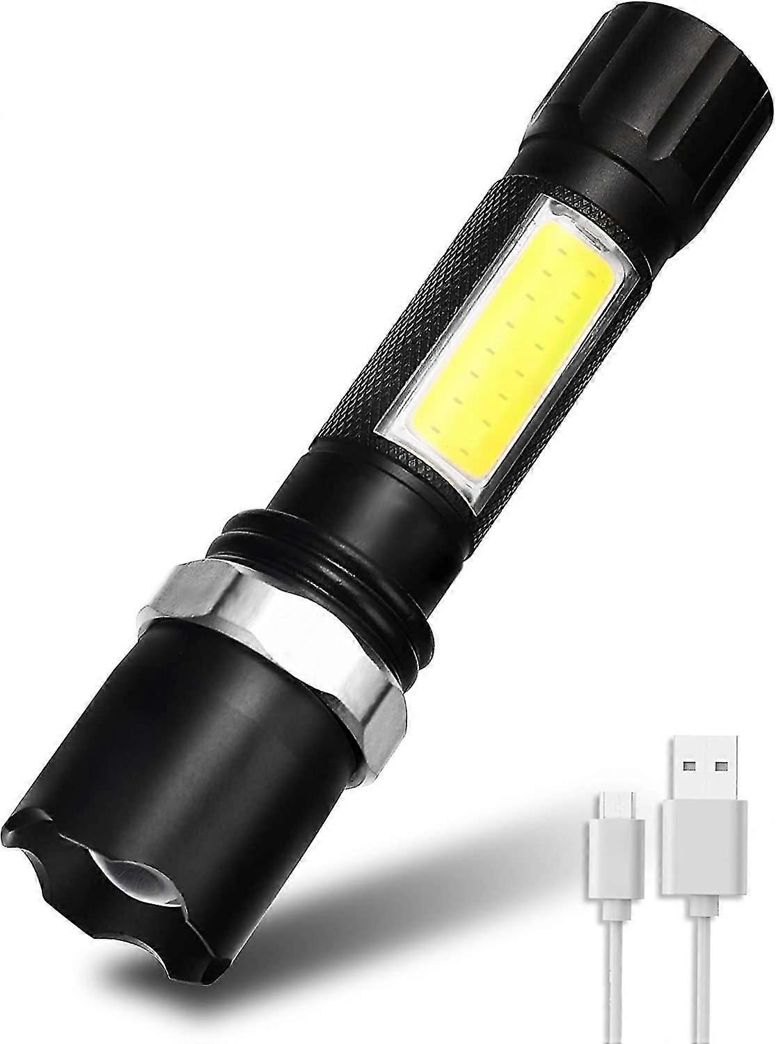 - Rechargeable Led Flashlight - 600 Lm - 3 Modes - Ipx5 Waterproof