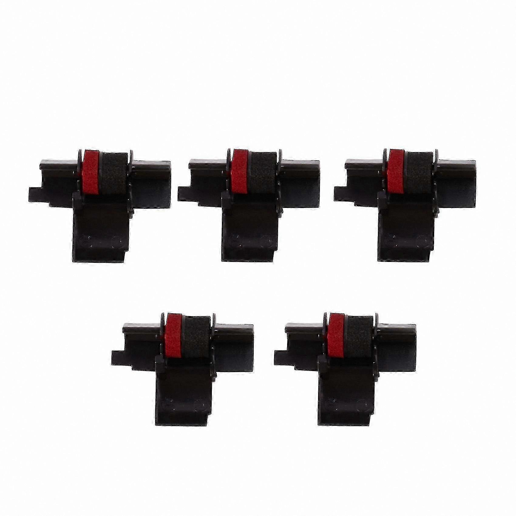 5-Pack Black & Red Ink Calculator Printer Ribbons for IR-40T - Durable Rollers for Smooth Printing