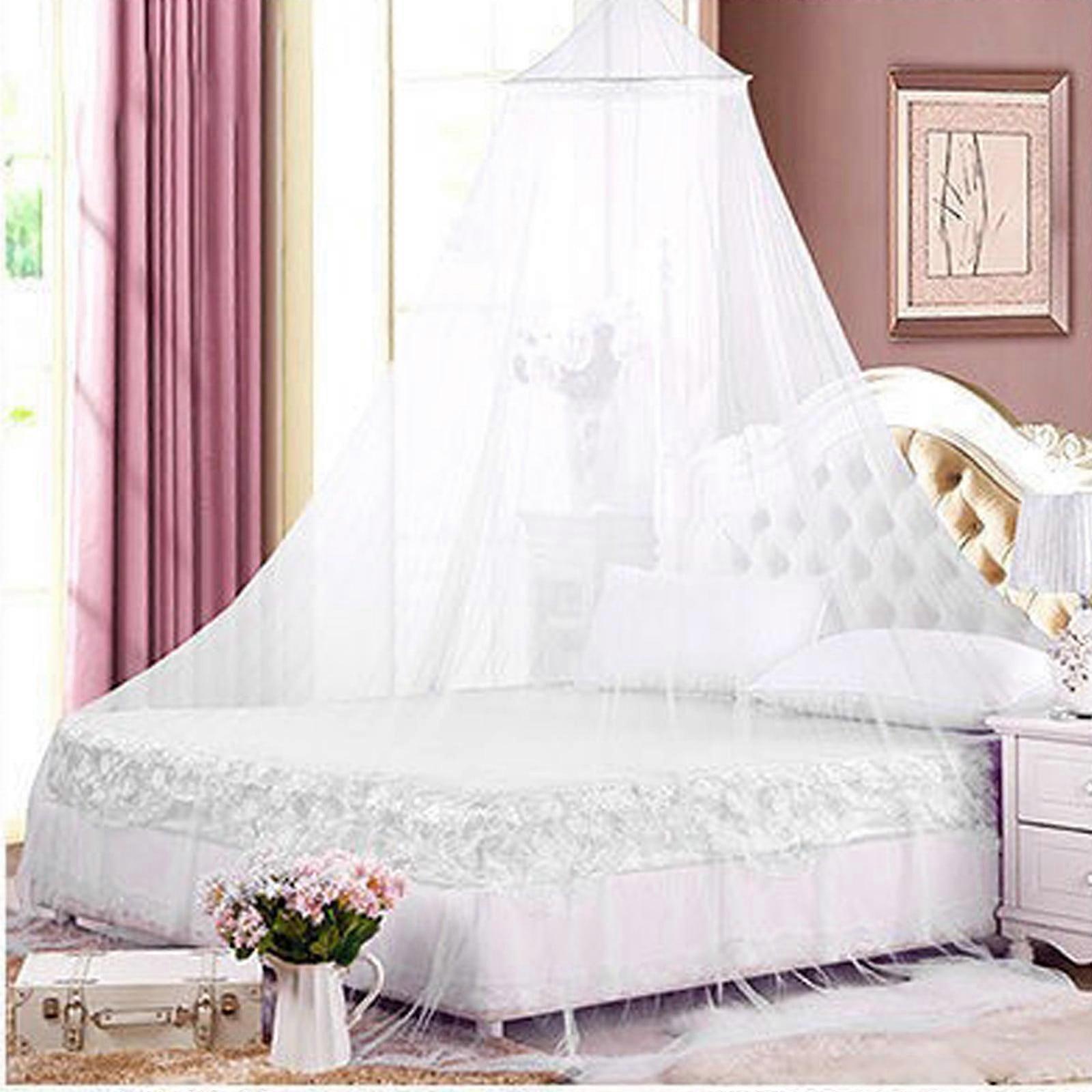 Ruhiku GW Round Lace Insect Bed Netting Curtain Dome Mosquito Net Elegant White