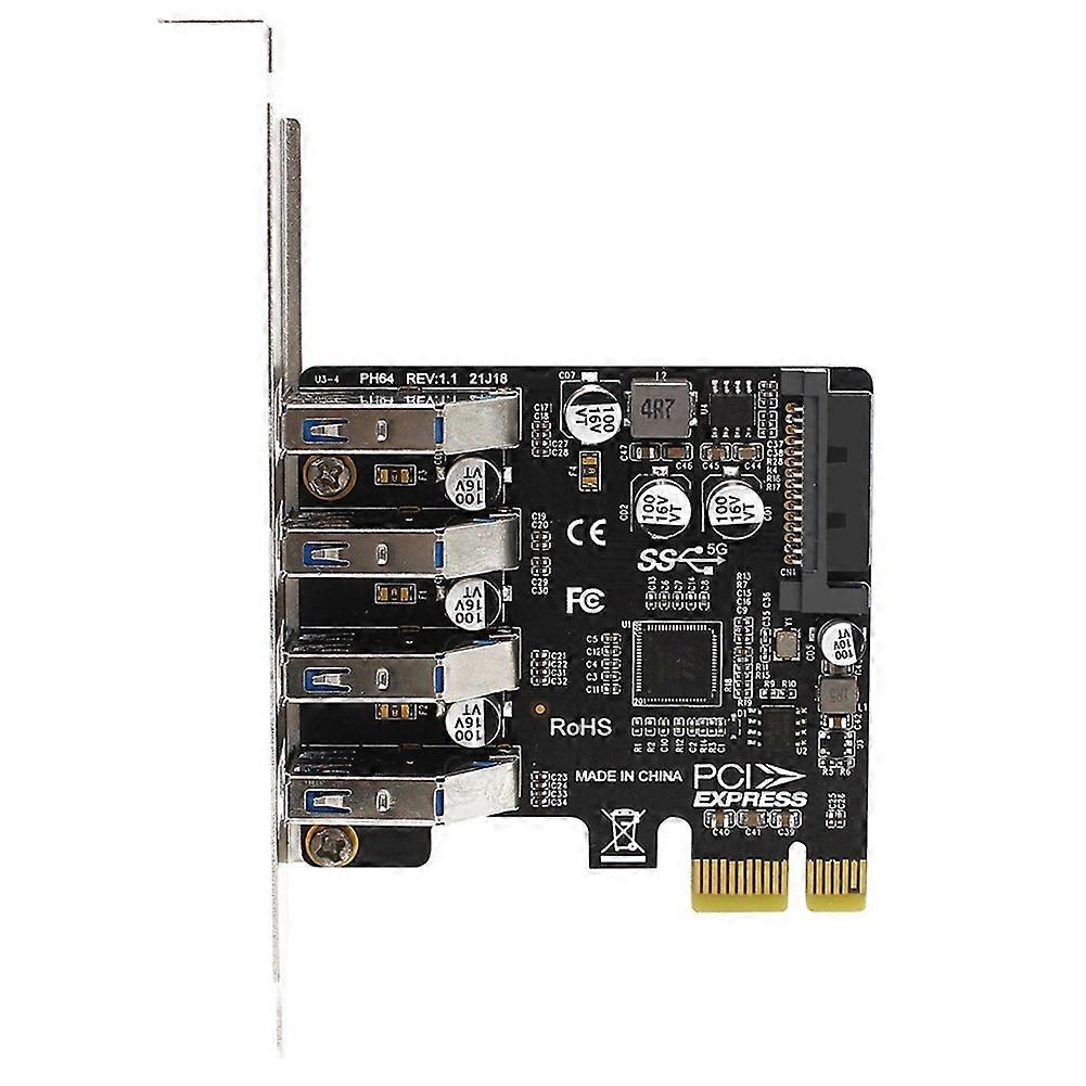 PCIe to 4 Port USB3.0 HUB+SATA 15Pin Power 5Gbps PCI Express Expansion Card USB 3.0 Adapter for 2U/4U Case Desktop