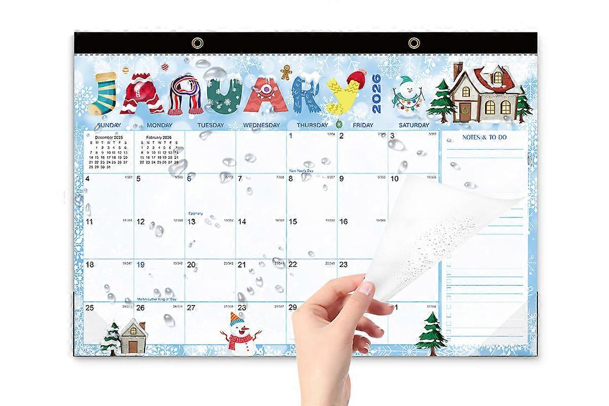 Desk Calendar 18-Month from 2026 Jan- 2027 June with Corner Protectors for Home
