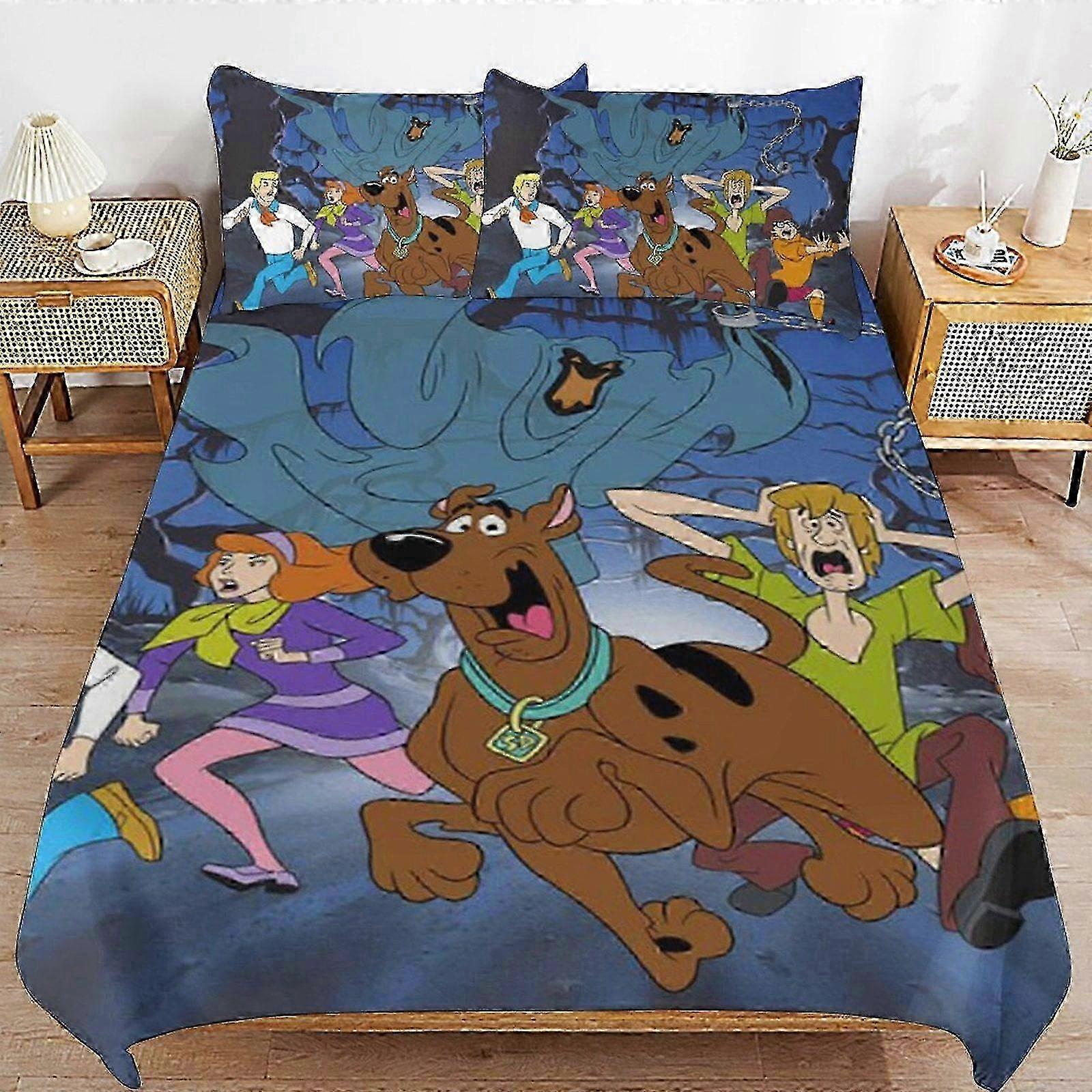 Bedding set GD403 Scooby Doo Comforter Set 3 Pieces Quilt Cover Set Soft Bedding Sets for All Seasons (1 Comforter 2 Pillowcases) HZ403 miao4