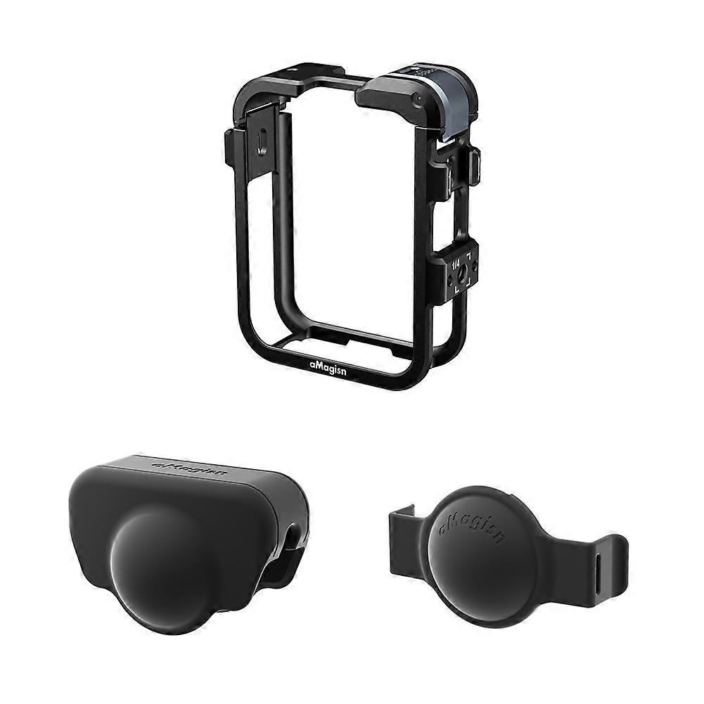 AMAGISN Metal Rabbit Cage Frame for DJI OSMO 360 Quick Release Full Protective Frame Cold Shoe Mount with Lens Cover A