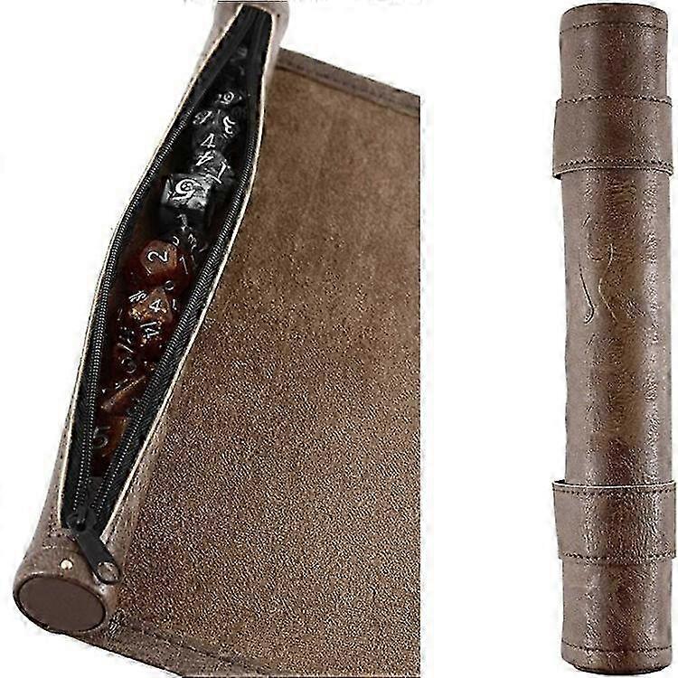 Dungeon Dice Bag And Leather Dice Track, 2 In 1, Dice Bag And Tray + Dice Set, Dungeons And Dragons, Dd, Dungeons And Dragons, Dnd, Rpg, Role Playing