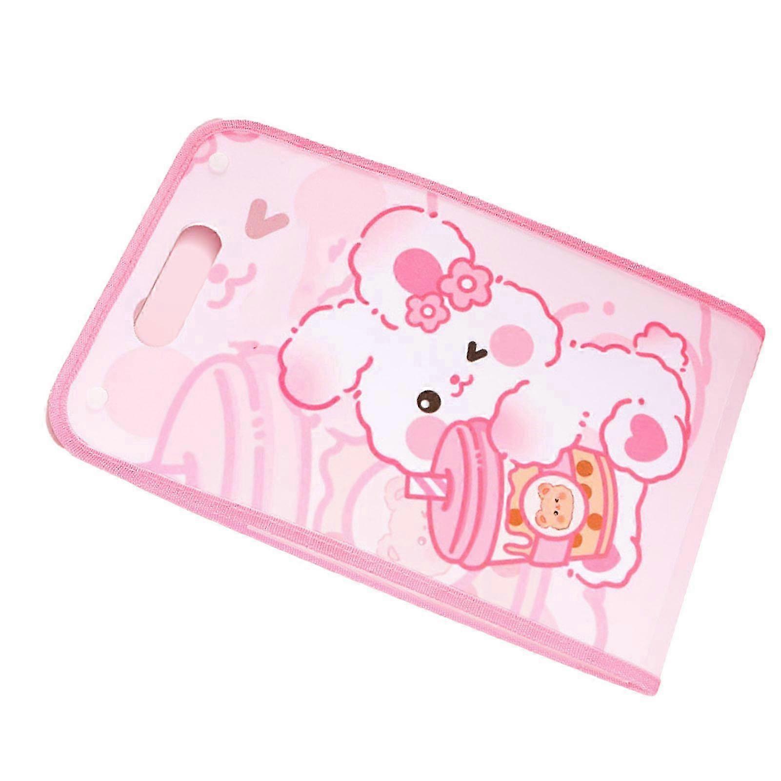 Paper Folder Multi Layer Waterproof Cute Pattern Plastic A4 File Folder Organ Bag for School Office Pink