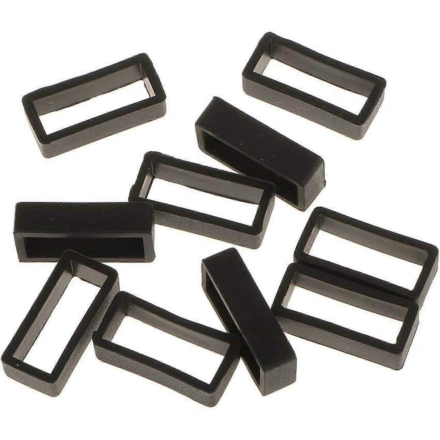 10x Black Watch Band Strap Replacement Small Rubber Strap Loops Holder 20mm