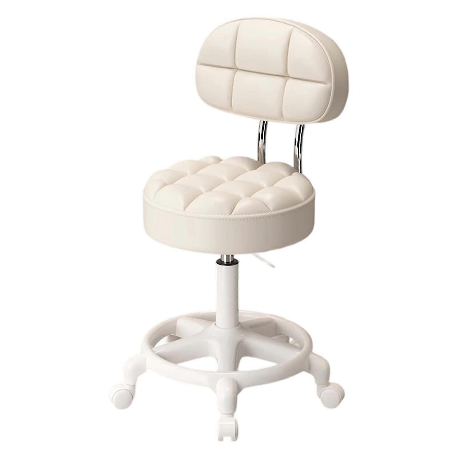 Ergonomic Round Back Offices Stool Heights 360 Spin Quiet Rollers Metal Frame PU Cushions Rooling Stools for Study Room Multicolor