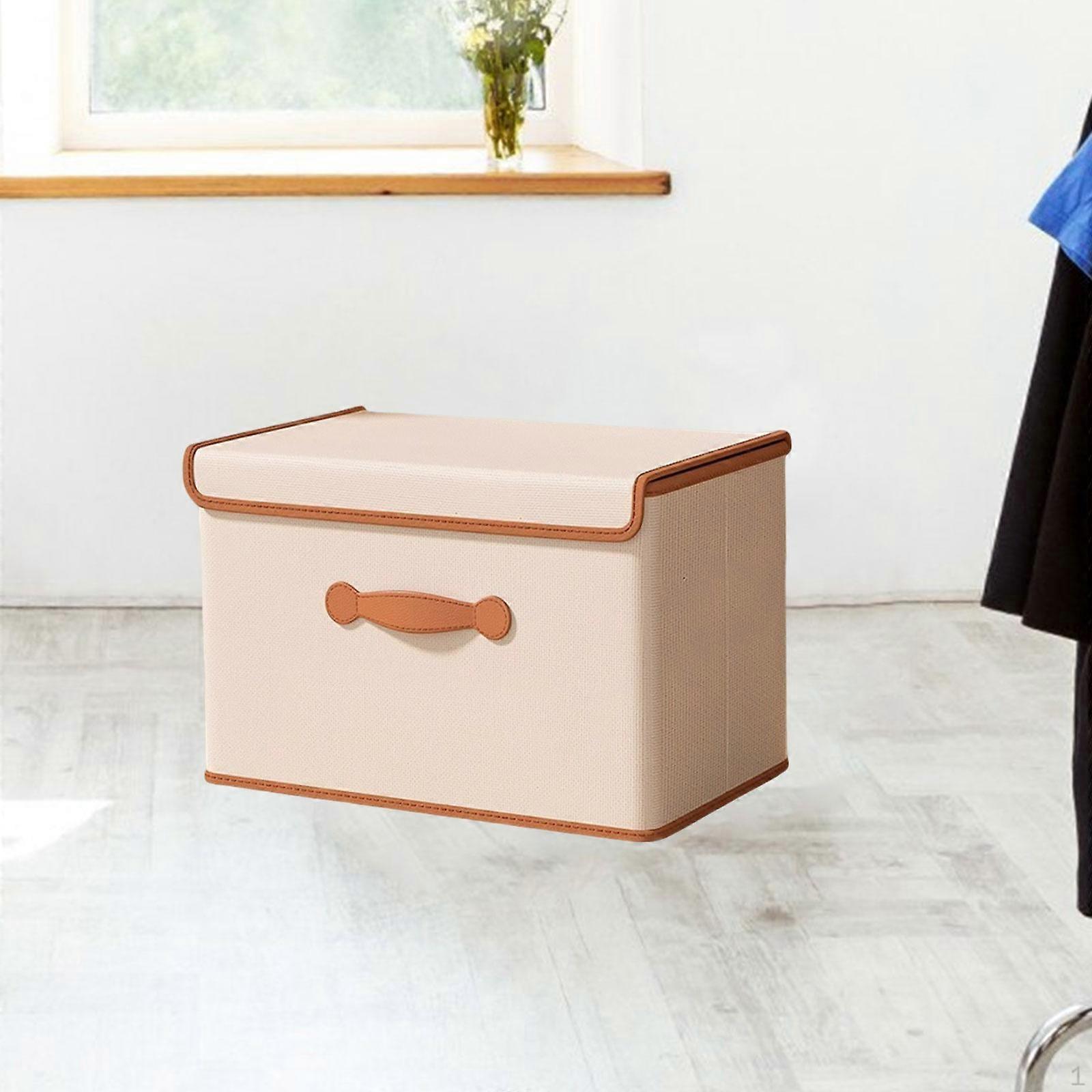 Closet Organizer with Lid And Handle for Storing Clothes, Decorative Storage Container Toys,