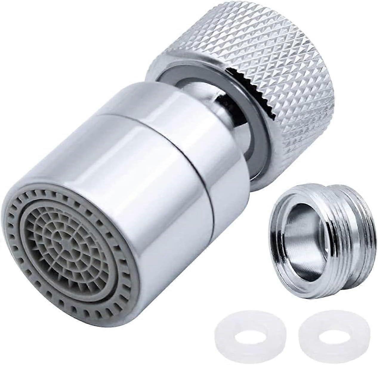 360 Swivel Faucet Aerator - Brass, 2 Modes Adjustable Kitchen Faucet Filter Bubbler with Nozzle Adapter