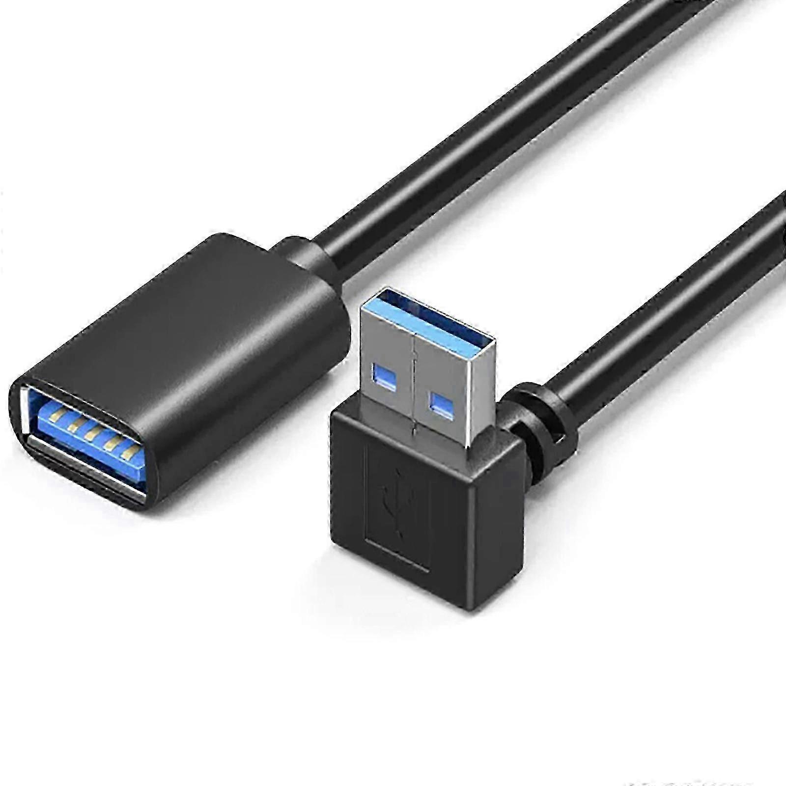 L Shaped USB3.0 Extension Cable 90 Degree Connector 5Gbps Adapter Cord for Desktops Laptops and Peripheraled Devices
