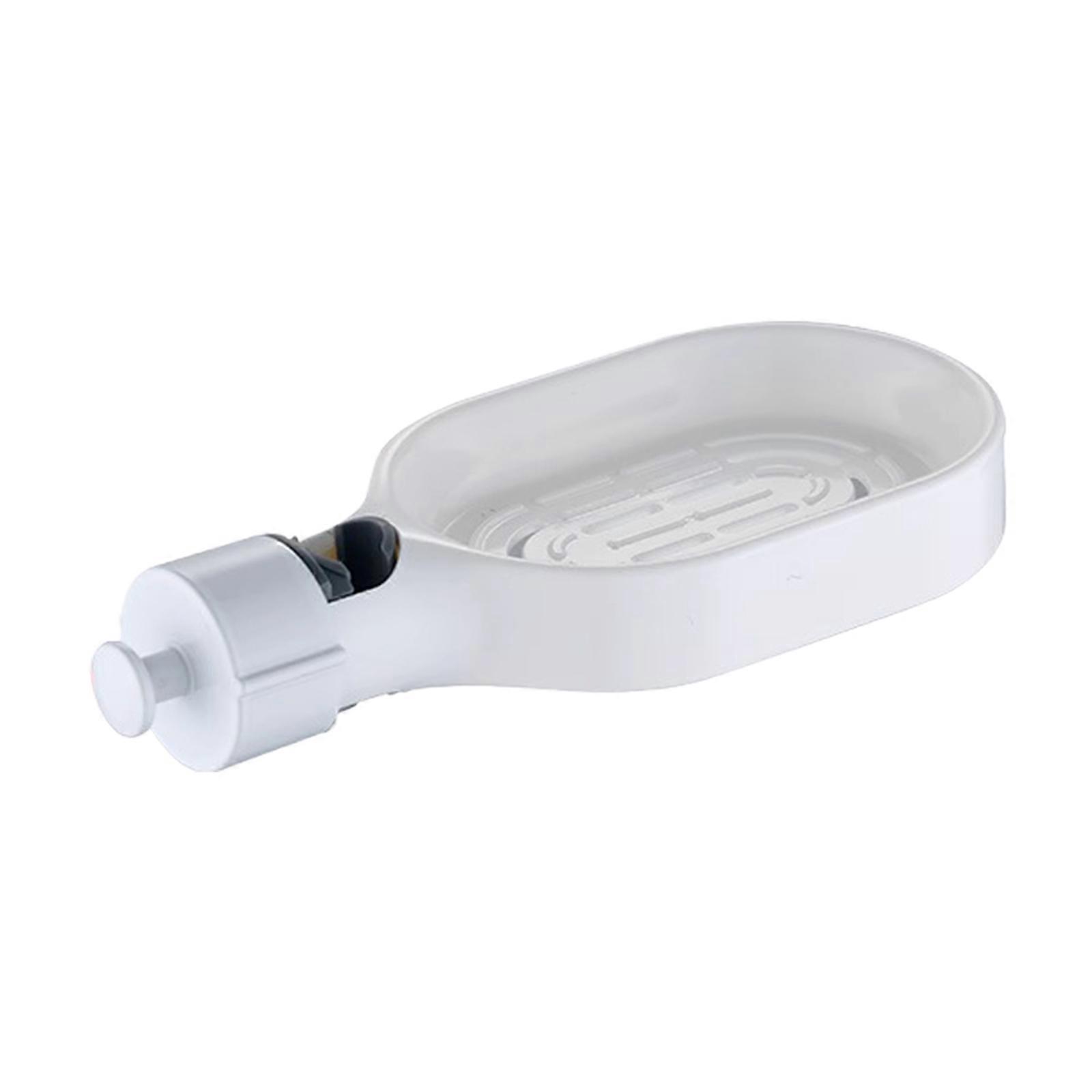 Space Efficient Plastic Soap Dispenser Holder with Customizable Height Adjustment Shower Soap Holder for Showers  White