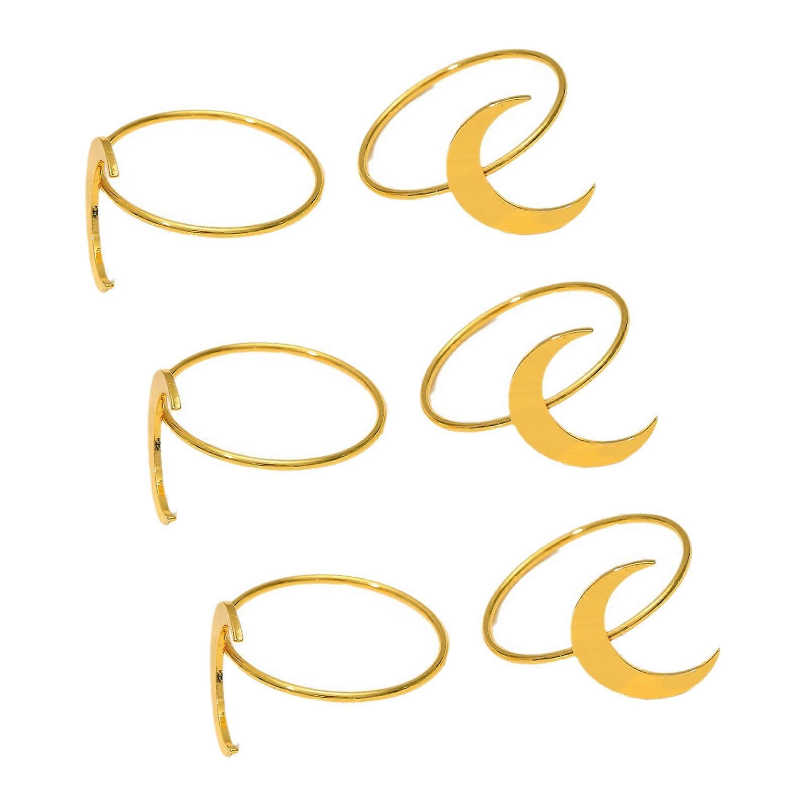 Elegant Moon Shape Alloy Napkin Rings For Elegant Table Setting And Homes Decors Durable Rustproof Multicolor