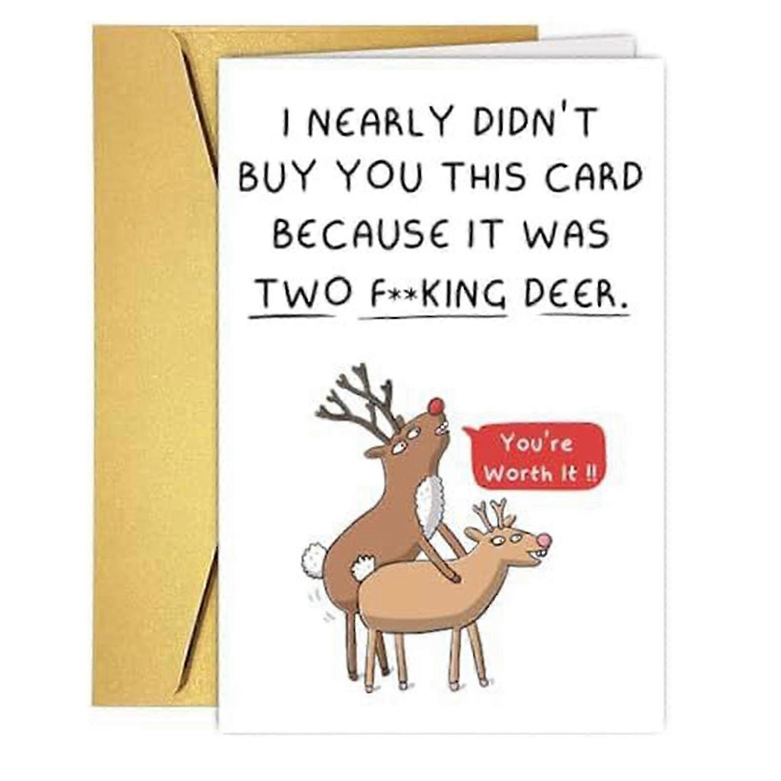Birthday Card - Funny, Two f*cking deer