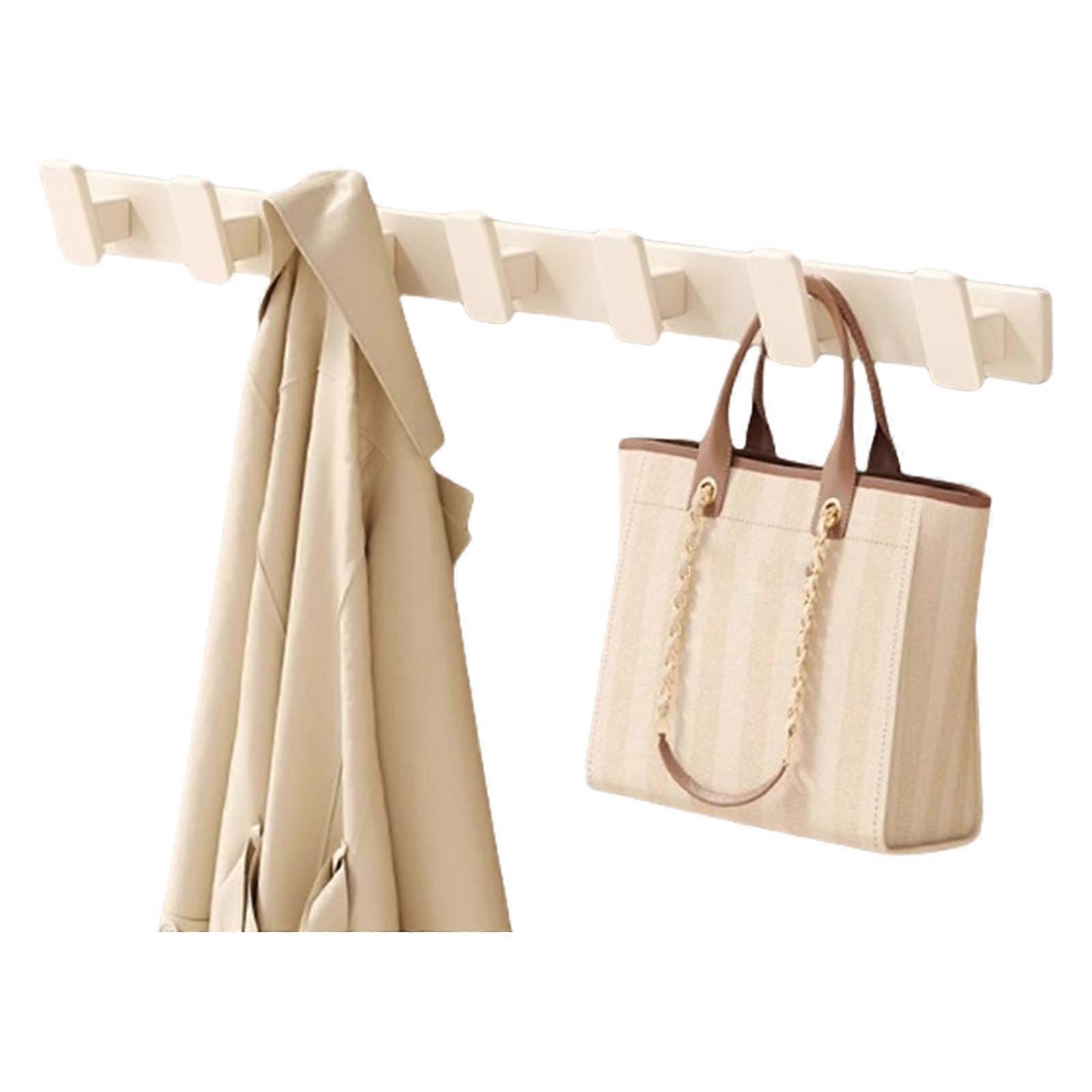 Multiple Hook Elegant Coat Rack for Wall Offering Various Hook for Multipurpose Use Home Environment Organization  Solid thick hook Milk white 7 hooks
