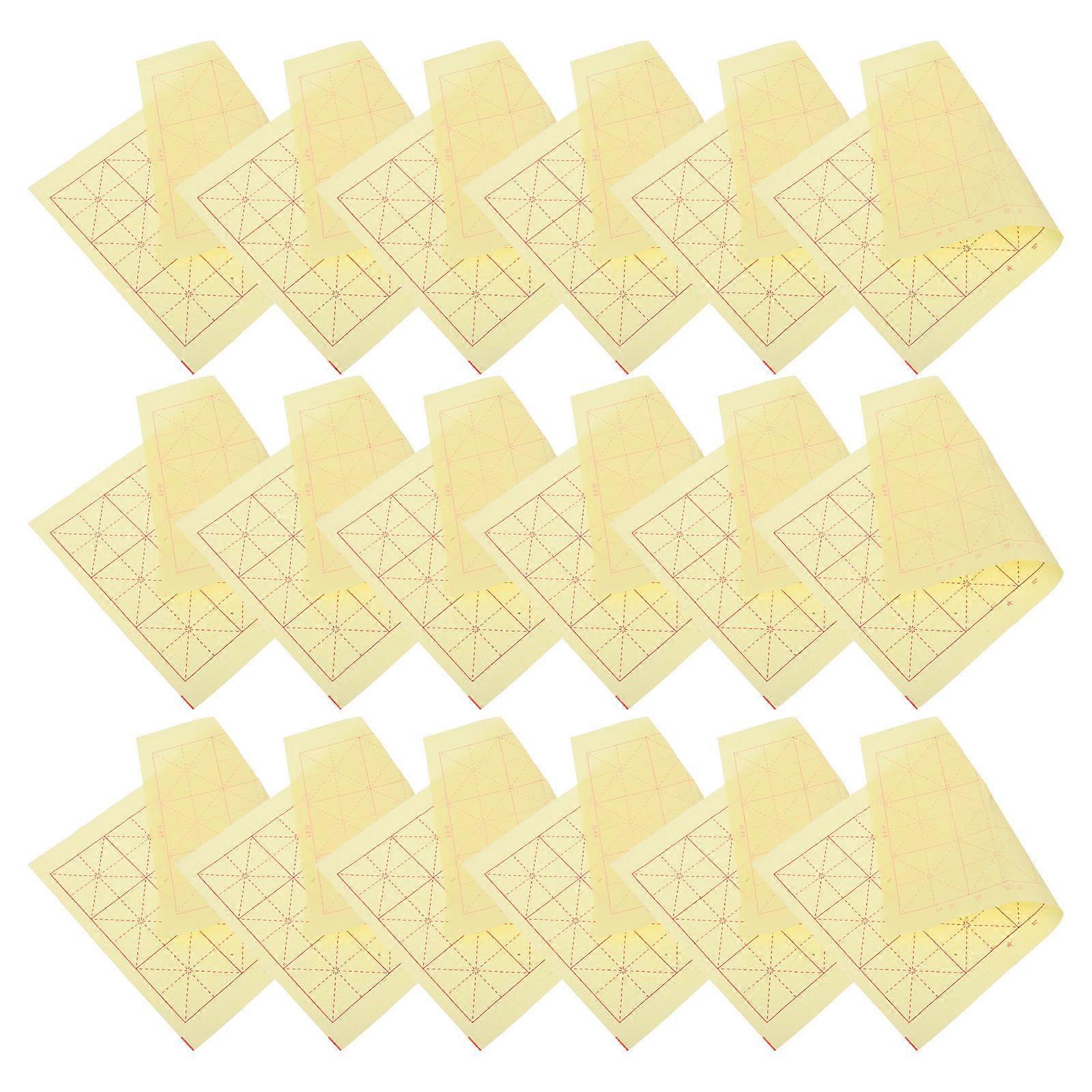 Yellow Chinese Calligraphy Practice Paper for Writing 200Pcs Beginner Sheets