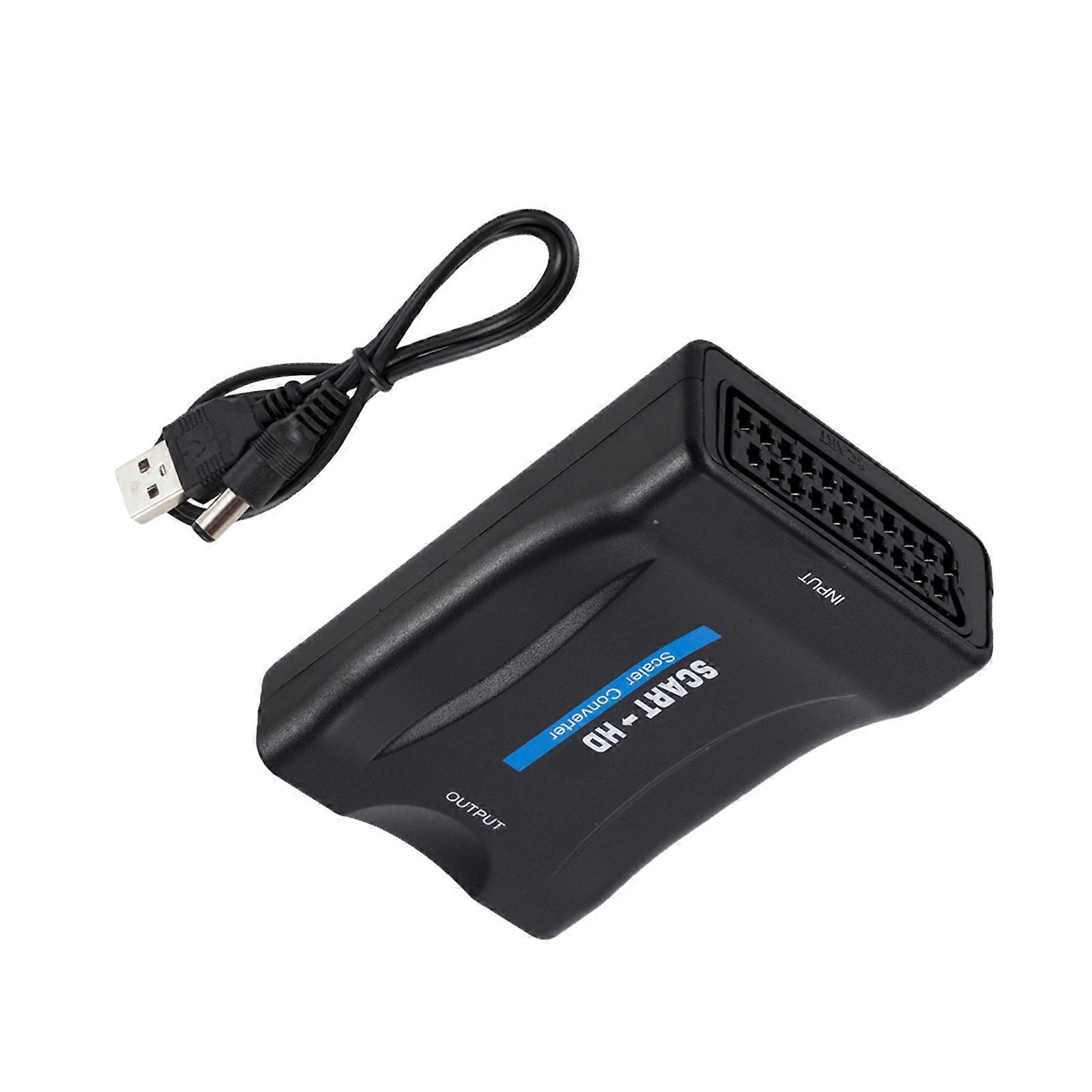 SCART to Multimedia Interfaces Converter 1080P Adapter Connecting Old Devices to Modern Displays with USB Power Cord Multicolor
