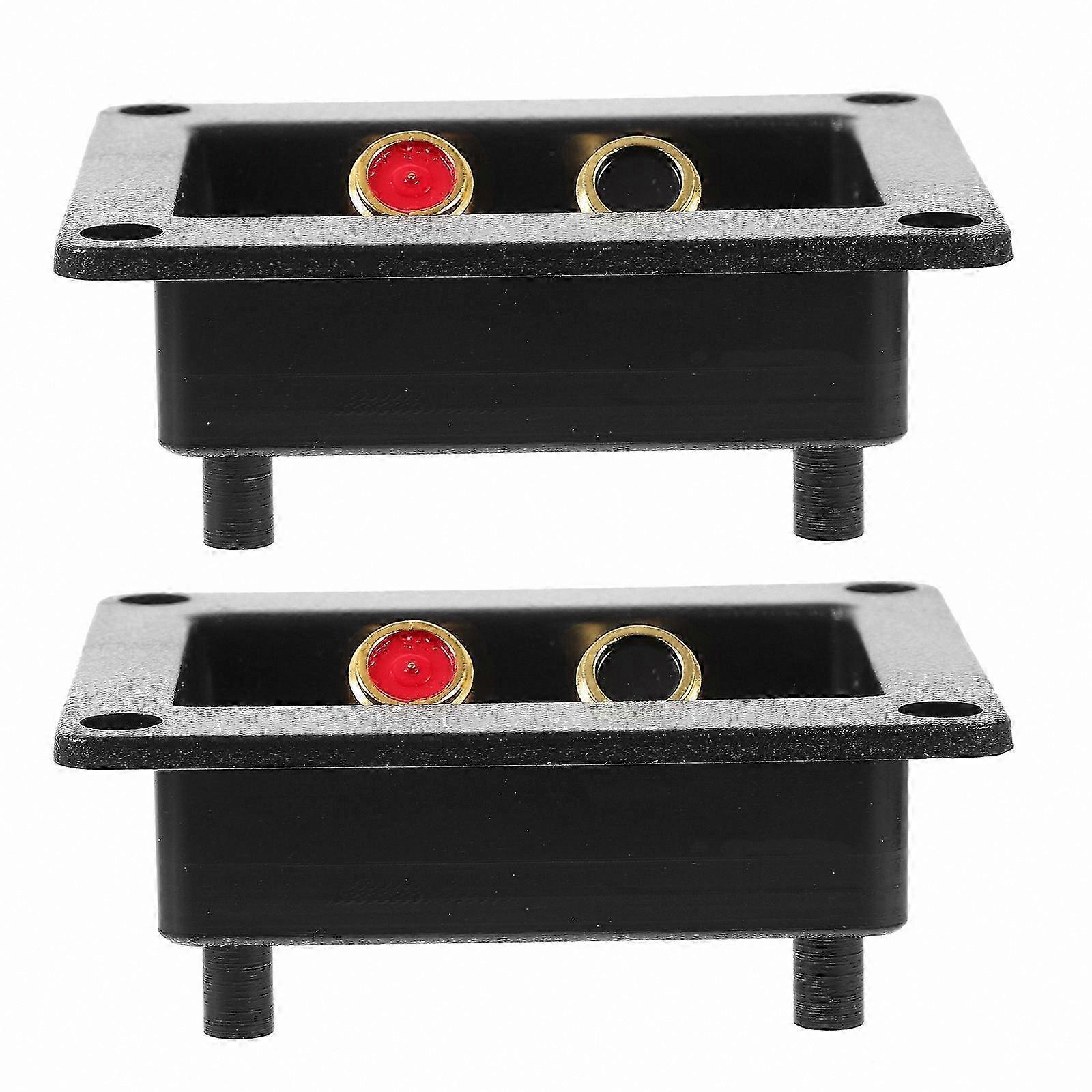 2-Pack Speaker Terminal Plates with Connectors and Cups for Speaker Box Connections