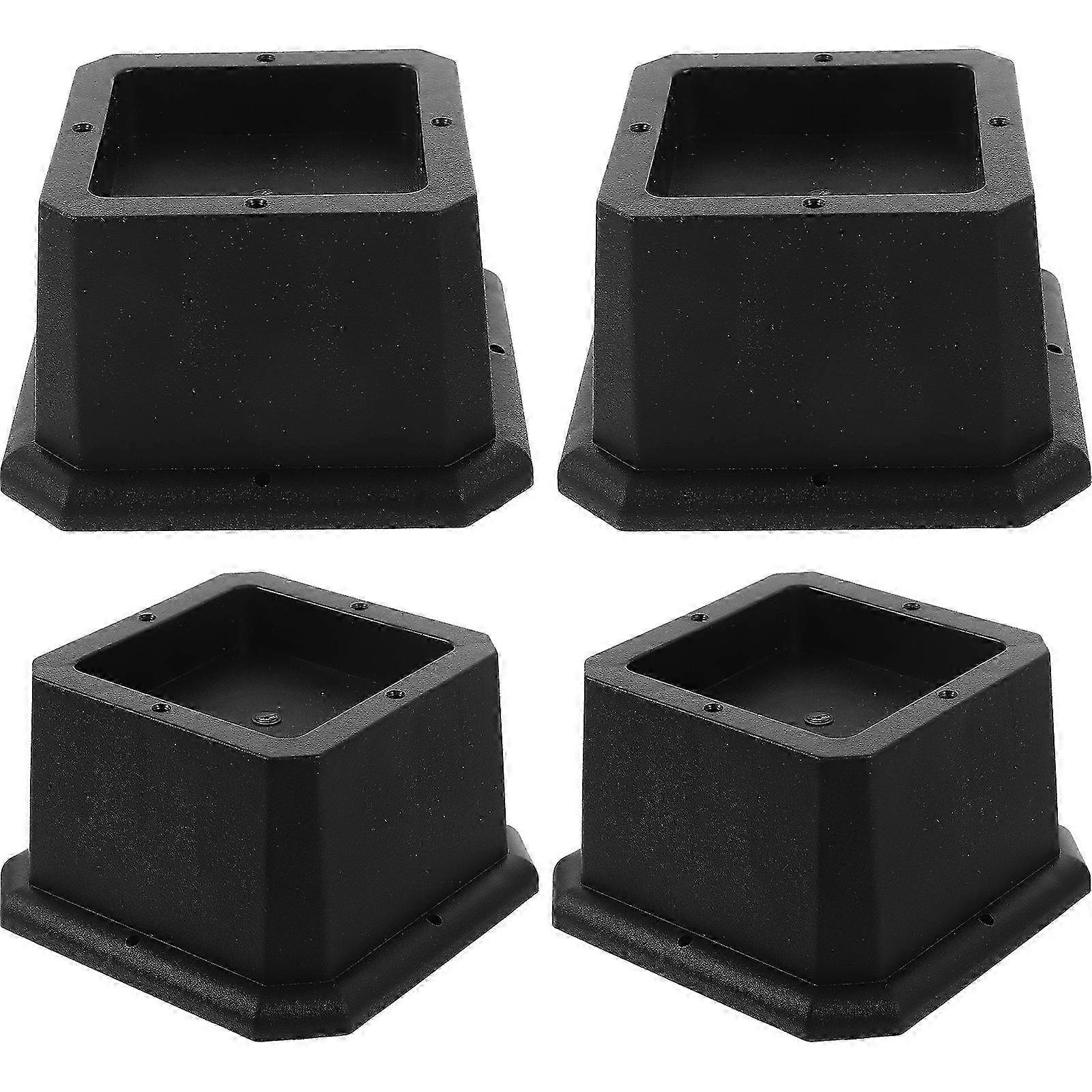 4pcs Bed Rubber Risers Adjustable Furniture Risers Sofa Table Heights Lifts Risers