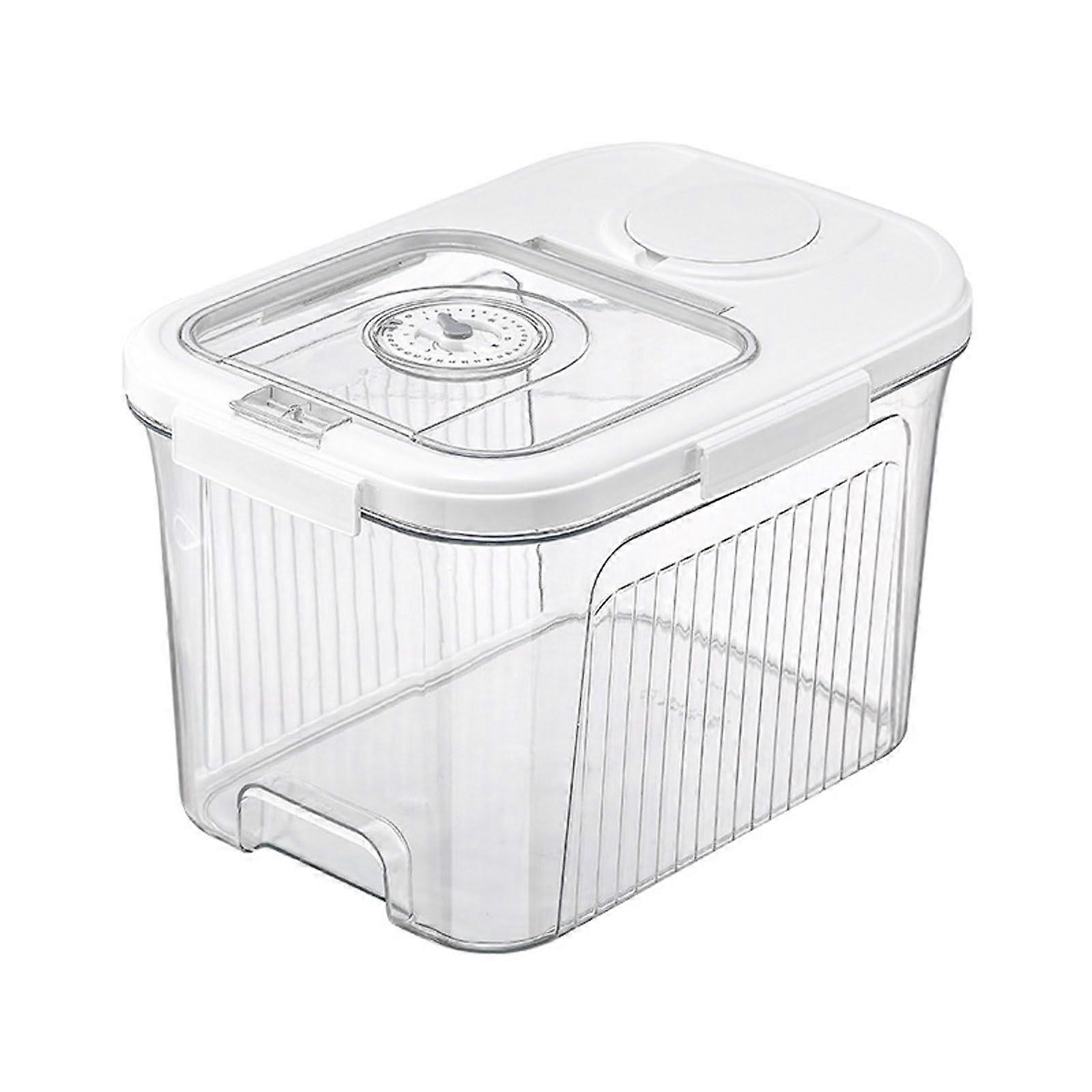 Grain Rice Storage Bin Transparent Dustproof Container White Large For Pet Food Flour