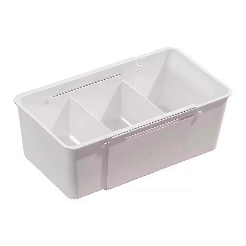 White Adjustable Large Capacity Desk Drawer Organizer Tray for Makeup Utensils Office Kitchen