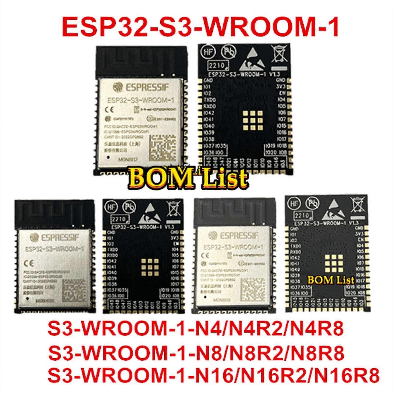 ESP32-S3-WROOM-1 4MB 8MB 16MB ESP32-S3-WROOM-1-N4 ESP32-S3-WROOM-1-N8 ESP32-S3-WROOM-1-N16 2.4 GHz WiFi BLE 5 module Espressif