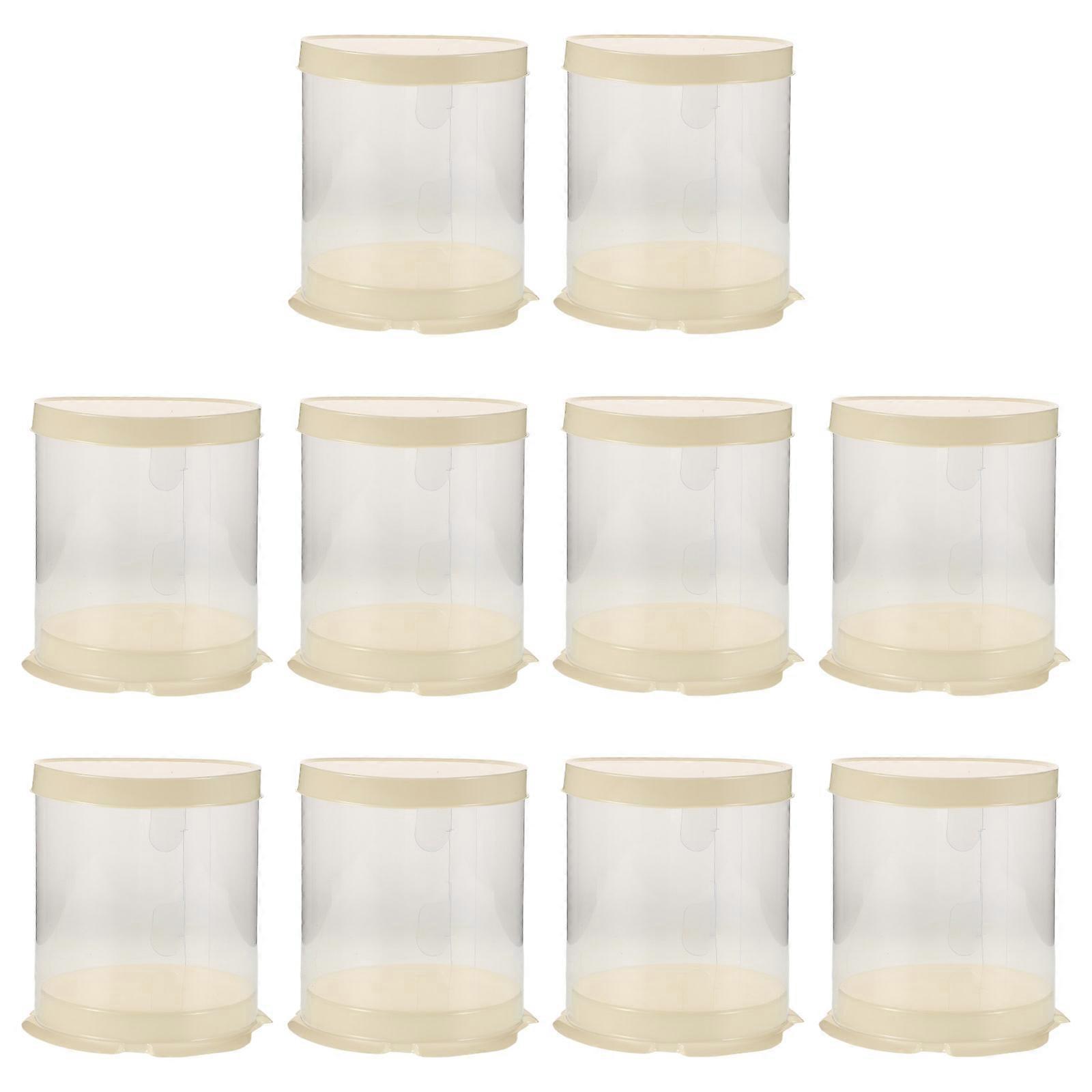 Egg Cake Packaging Box Mini Round Cake Box for Storage 10Pcs Plastic Boxes