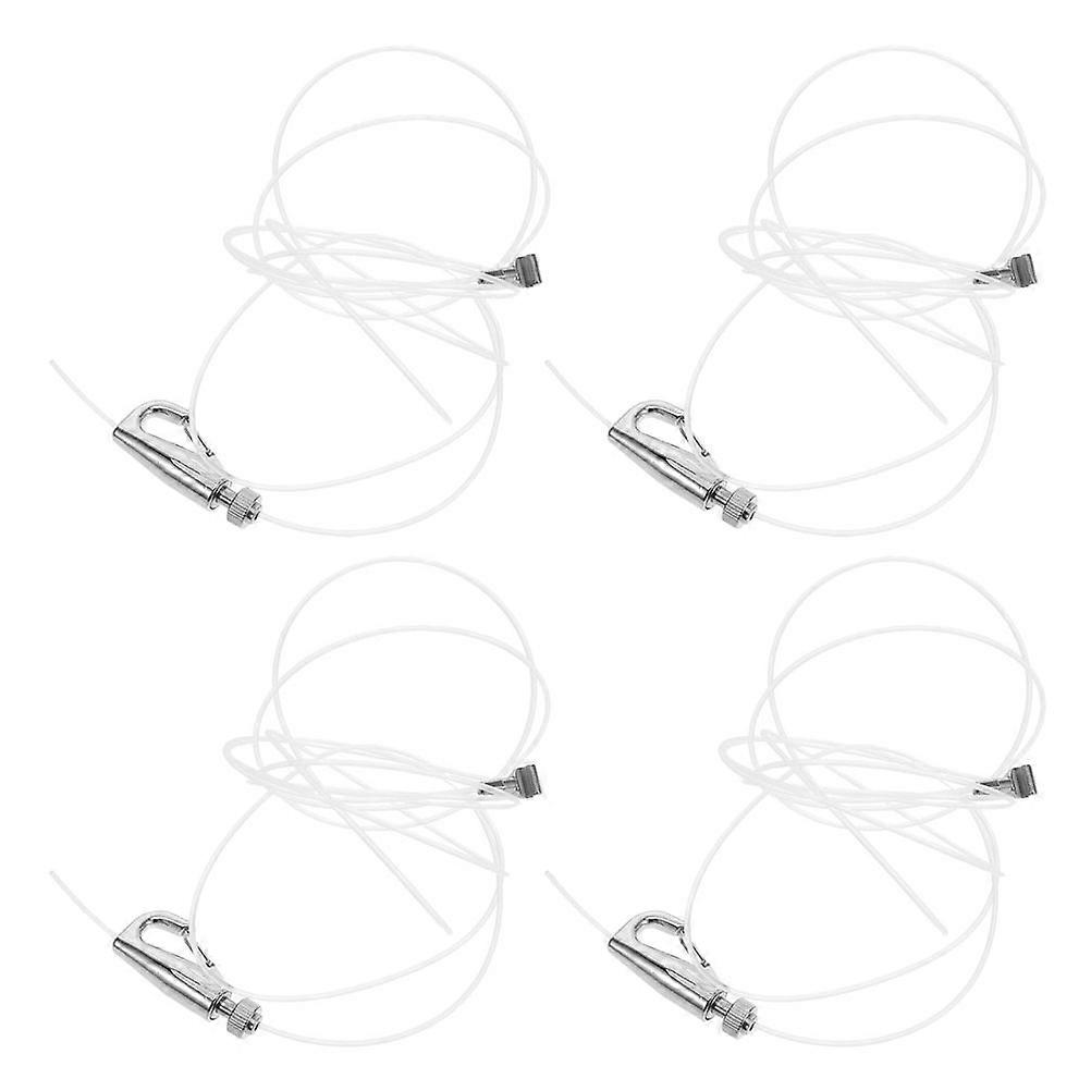 Adjustable Picture Hanging Wire System with Transparent Rope and Rail Hooks 4Sets