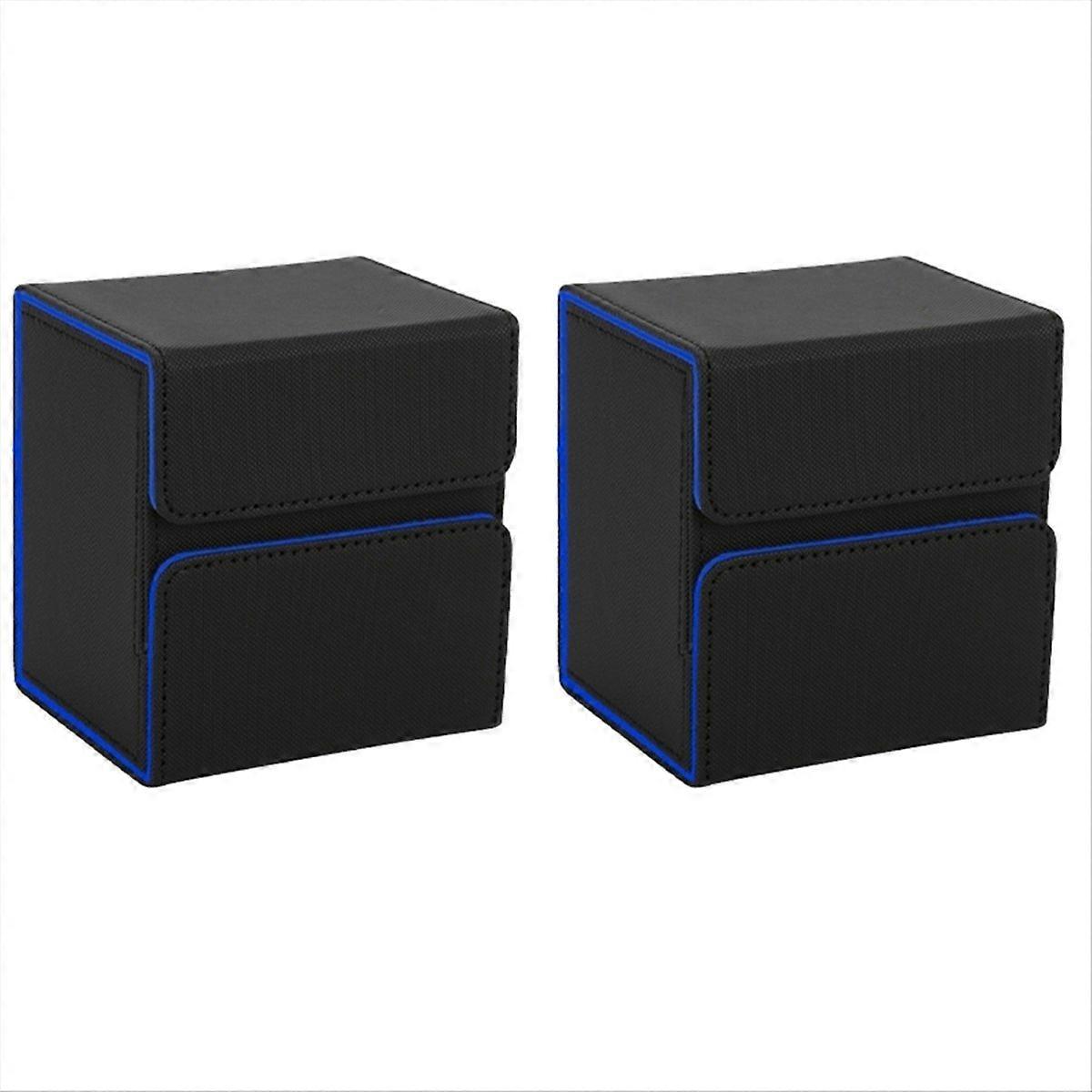Card Protector, Large Capacity Storage Box Black+Blue