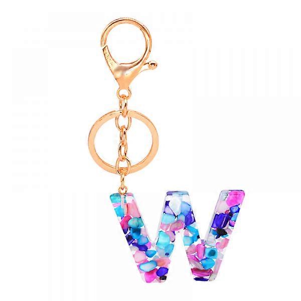 1PCS Keychain Multicolor Letter A - Z Initial Letter Resin KW