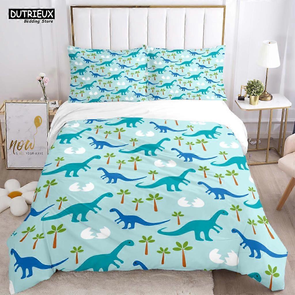 Style 10-Queen Size Luxury Customized Cute - Style Little Dinosaur - Printed Bedding Set for Children