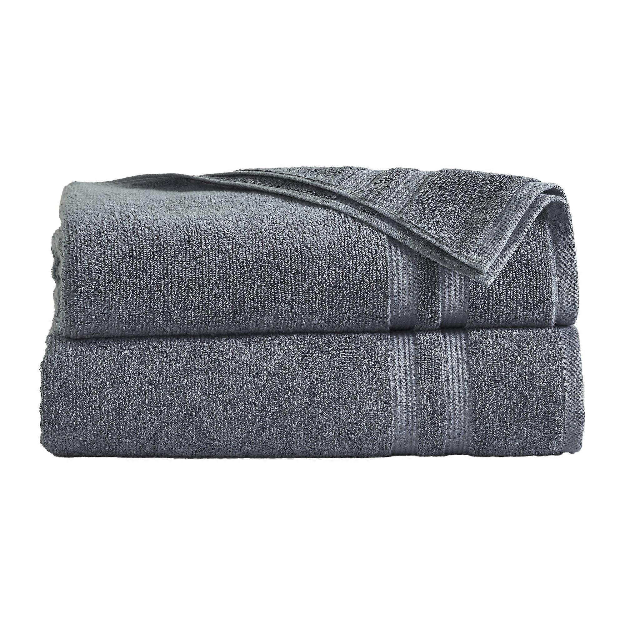 Mainstays Performance Solid 2-Piece Bath Sheet Set, Grey