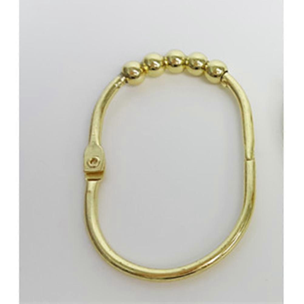 Gliding Rings Wide Shower Curtain Hooks for Hooking Use 24Pcs Set Golden