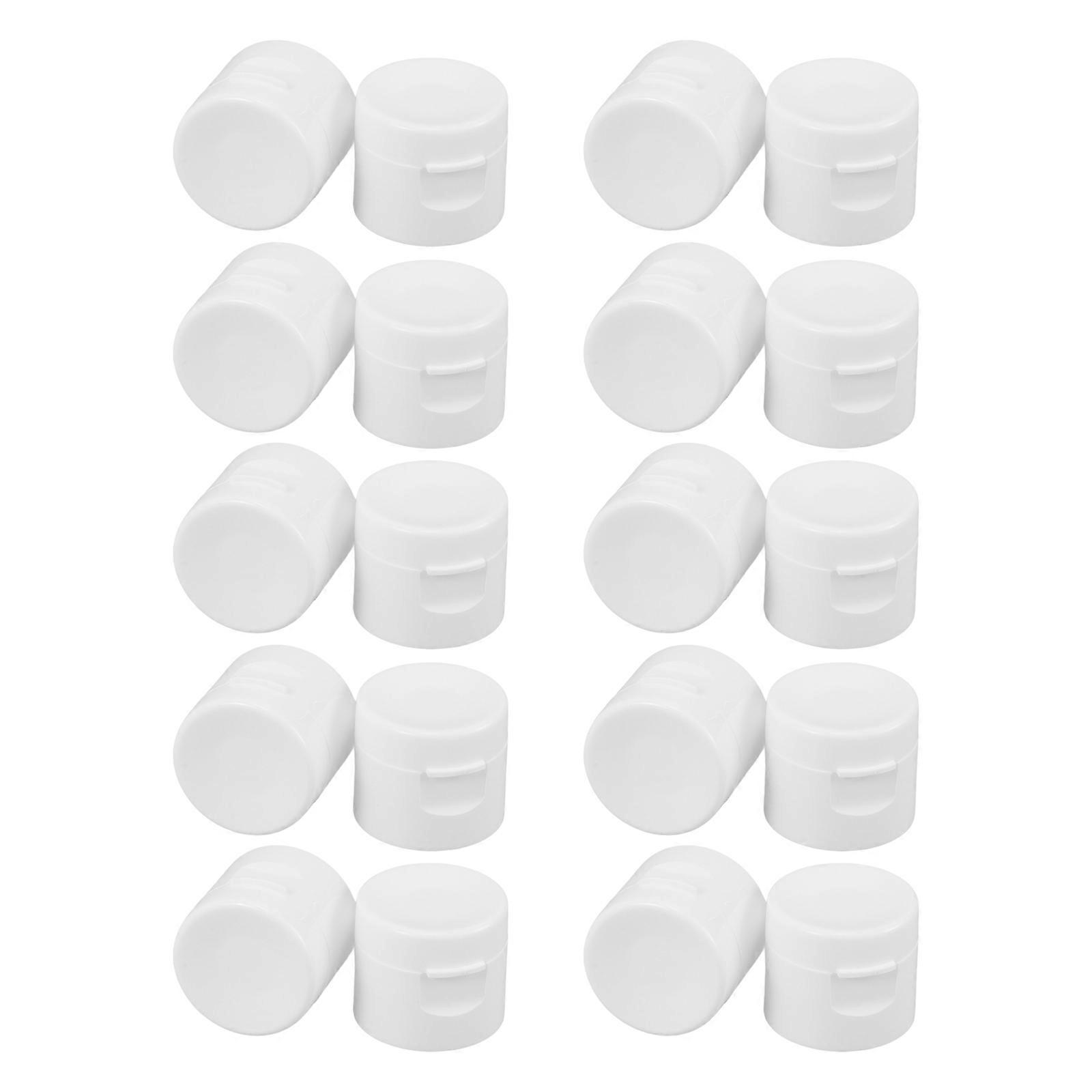 Toothpaste Covers Plastic Flip Top Caps for Travel 50Pcs White Reusable