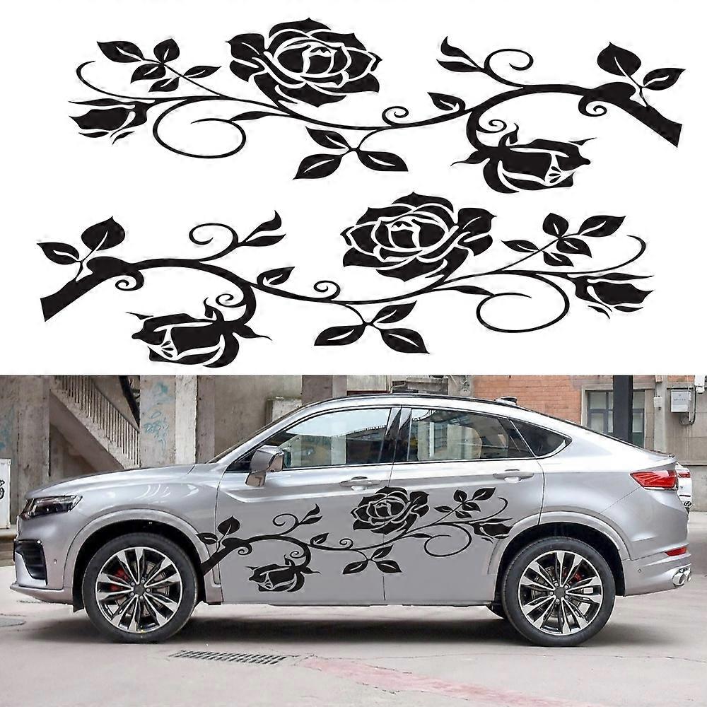 2 PCS/Set D-545 Rose Pattern Car Modified Decorative Sticker