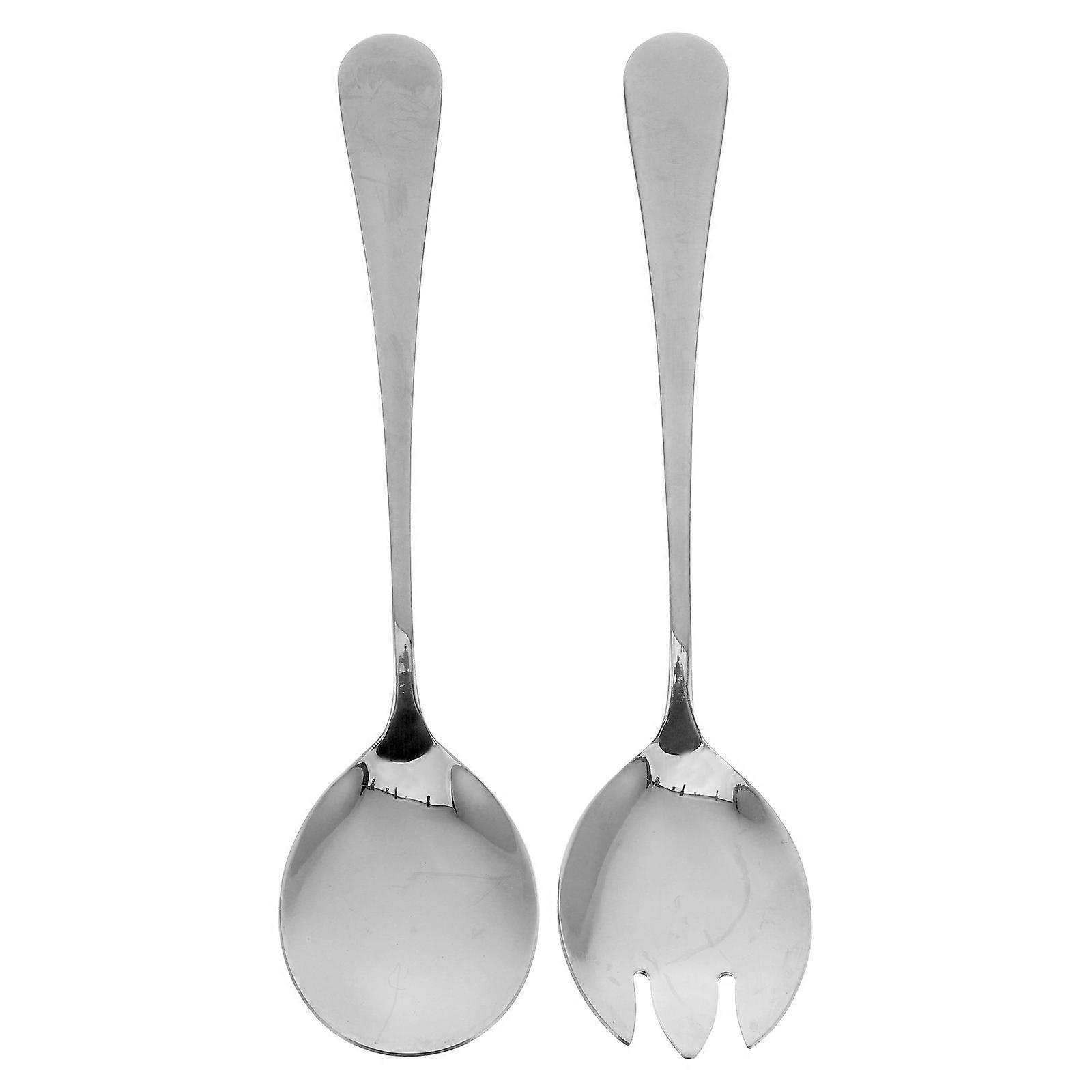 Durable Salad Utensils Stainless Steel Salad Spoon Fork Serving Set 1Set