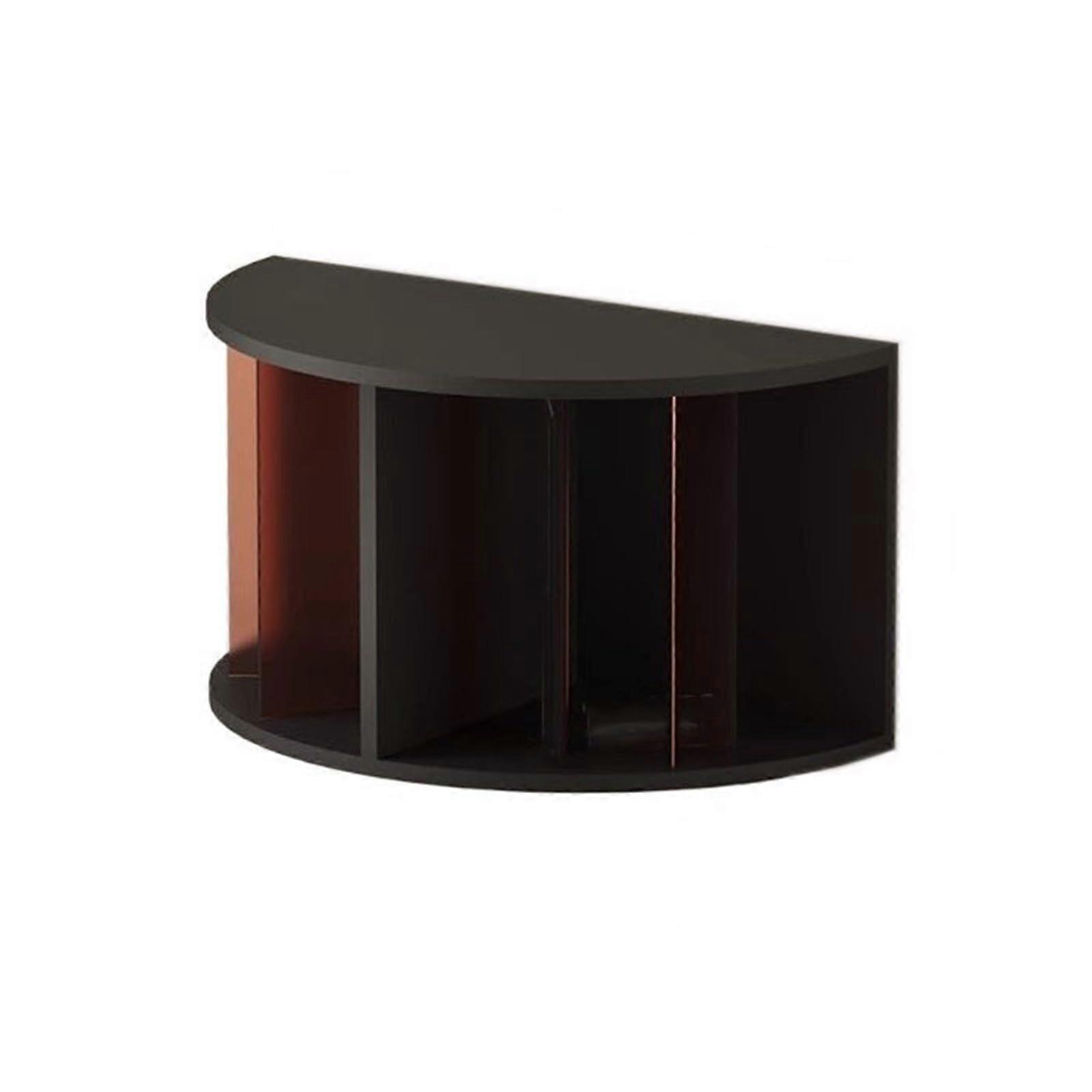 Wooden Vinyl Record Storage Rack with Semicircular Design Holds 55 LPs and Integrated Player Shelf