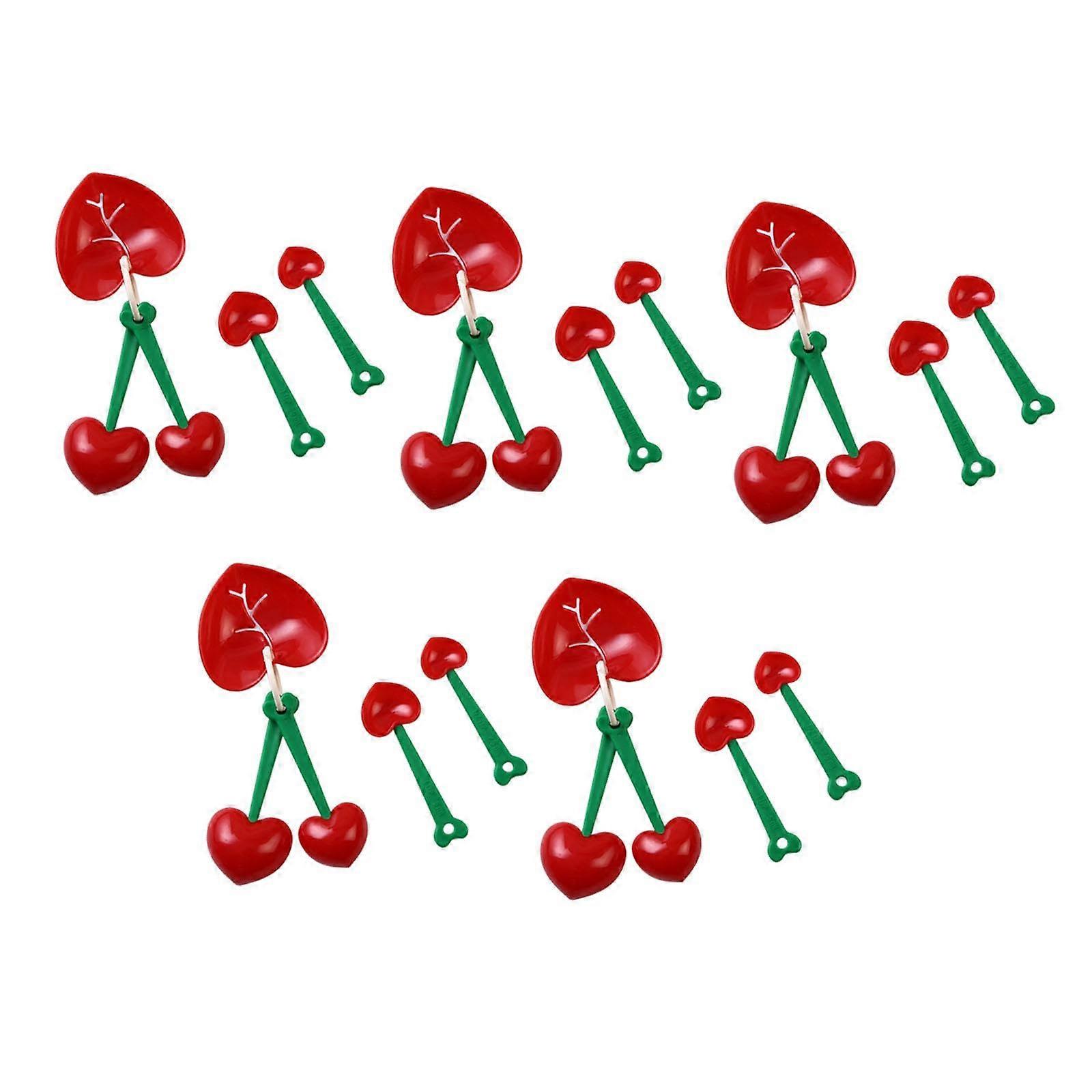 Cherry Shaped Measuring Spoons Set with Egg Separator, Accurate Heat Resistant Kitchen Utensils