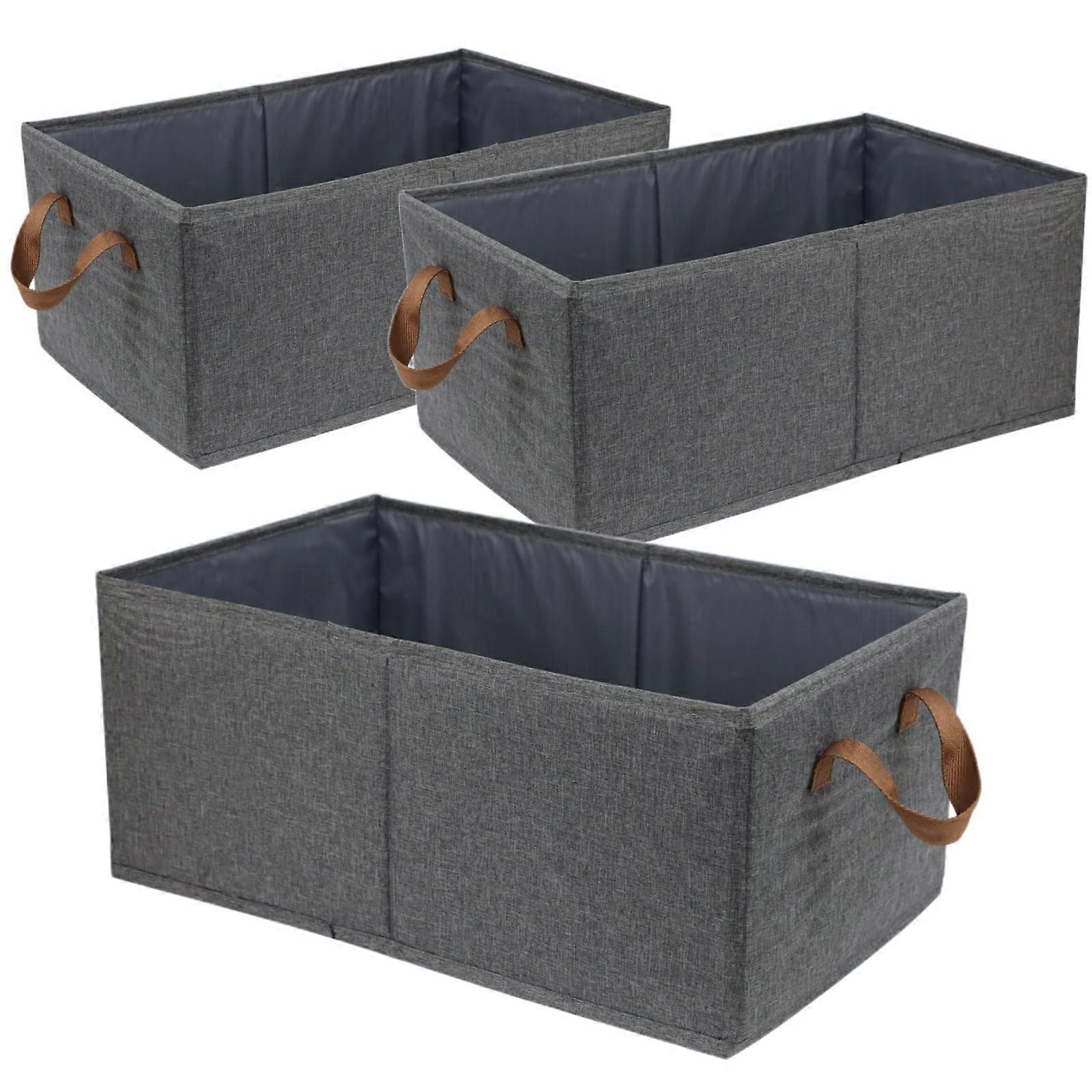 Pack of 3 Large Capacity Storage Bins Foldable Closet Organizer Boxes with Lids for Clothes and Toys