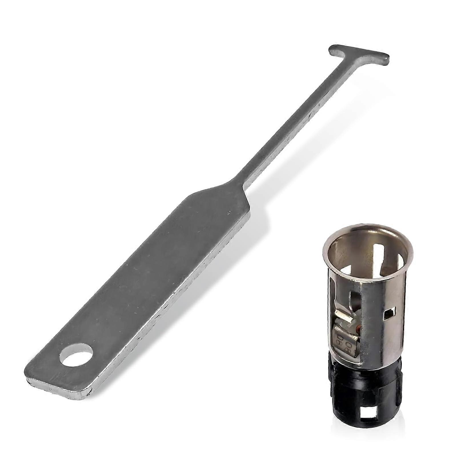 Silver Car Cigarette Lighter Socket Replacement with Tools, Accurate Fit and Overheat Protection