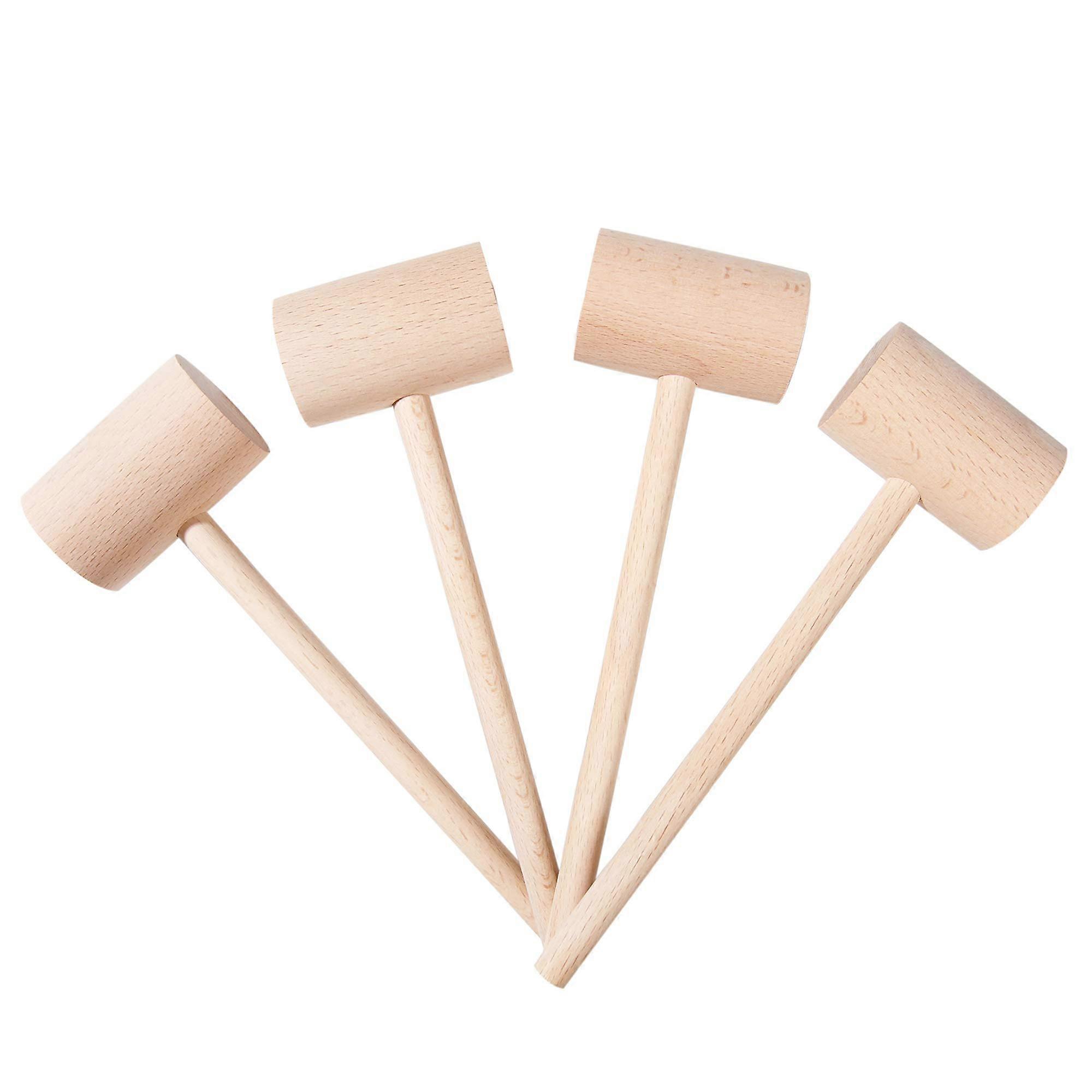 4Pcs Wooden Crab Lobster Mallet Set Durable Hardwood Seafood Hammer for Effortless Shell Cracking
