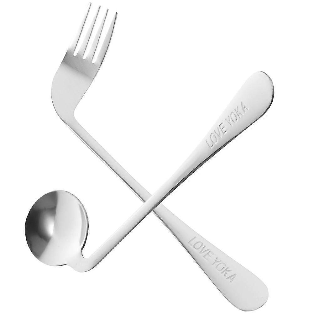 Elbow Spoon Fork Silverware Flatware Fork Tableware Mini Scoops Mini Food Practical Fork Toddler Child