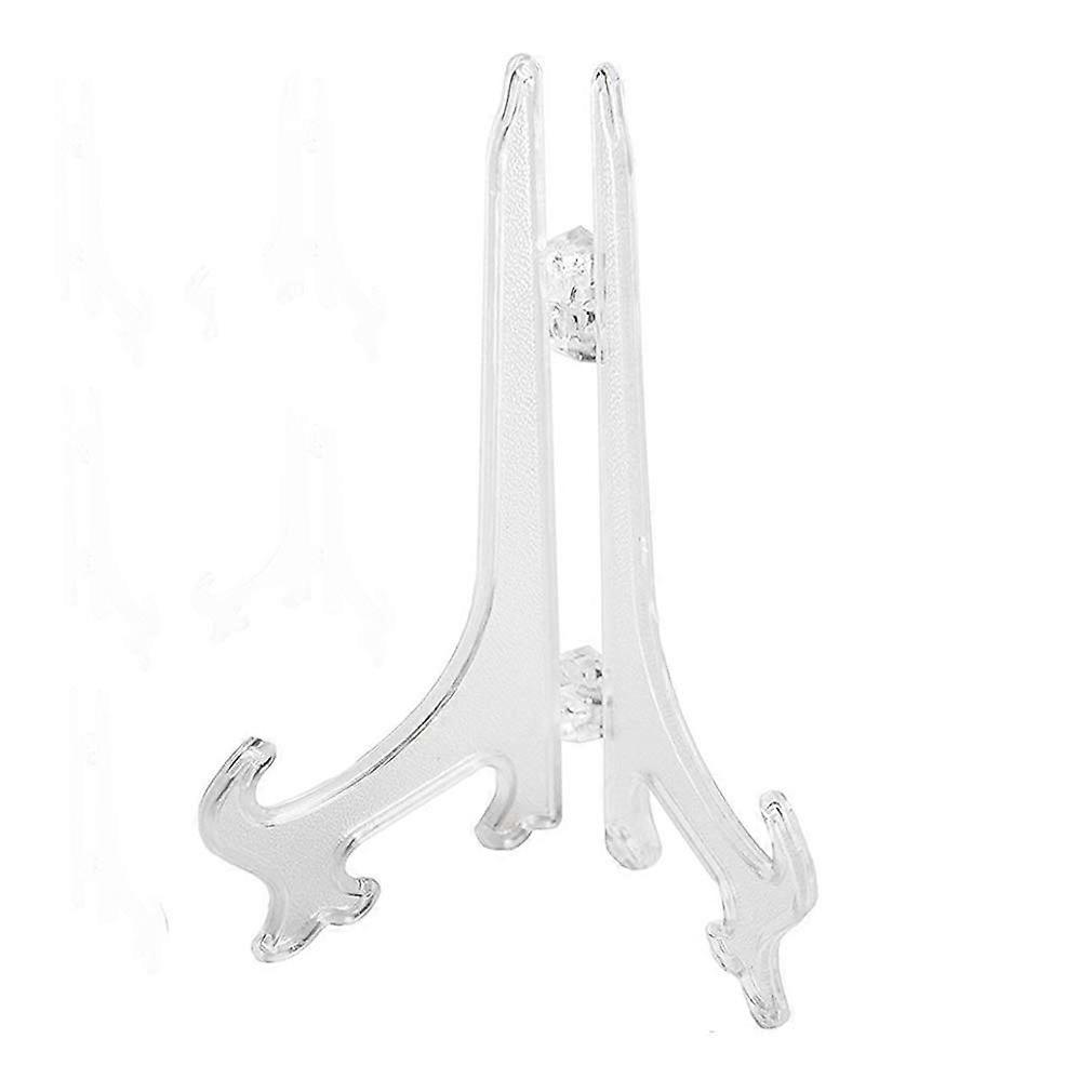2pcs Plastic Plate Display Stand 9 Inch White Picture Frame Holder with Stable Curved Support