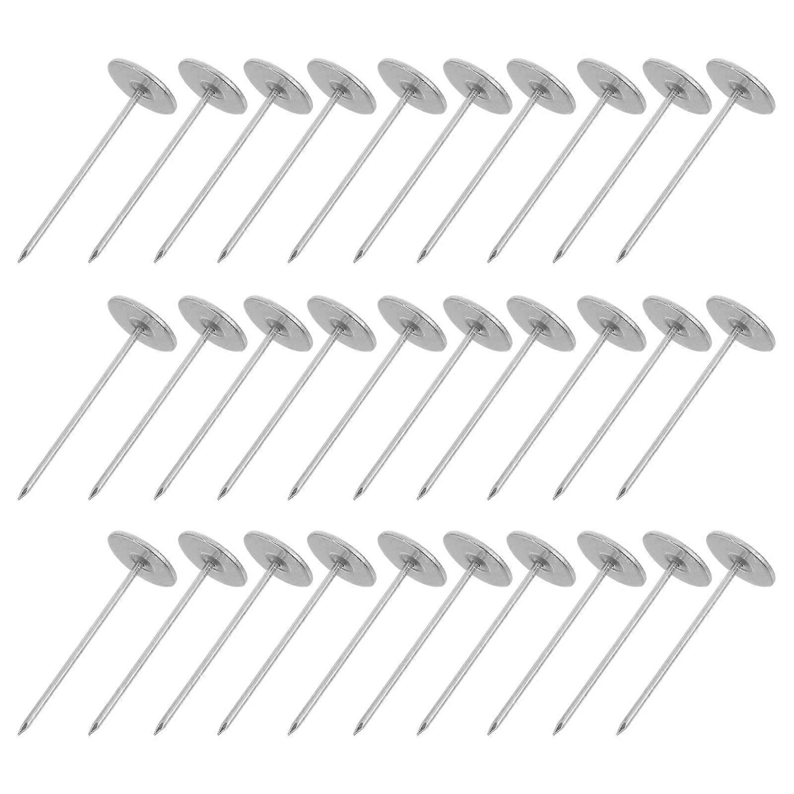 Upholstery Tack Nails Silver Tone for Decoration Flat Head 50Pcs Pack