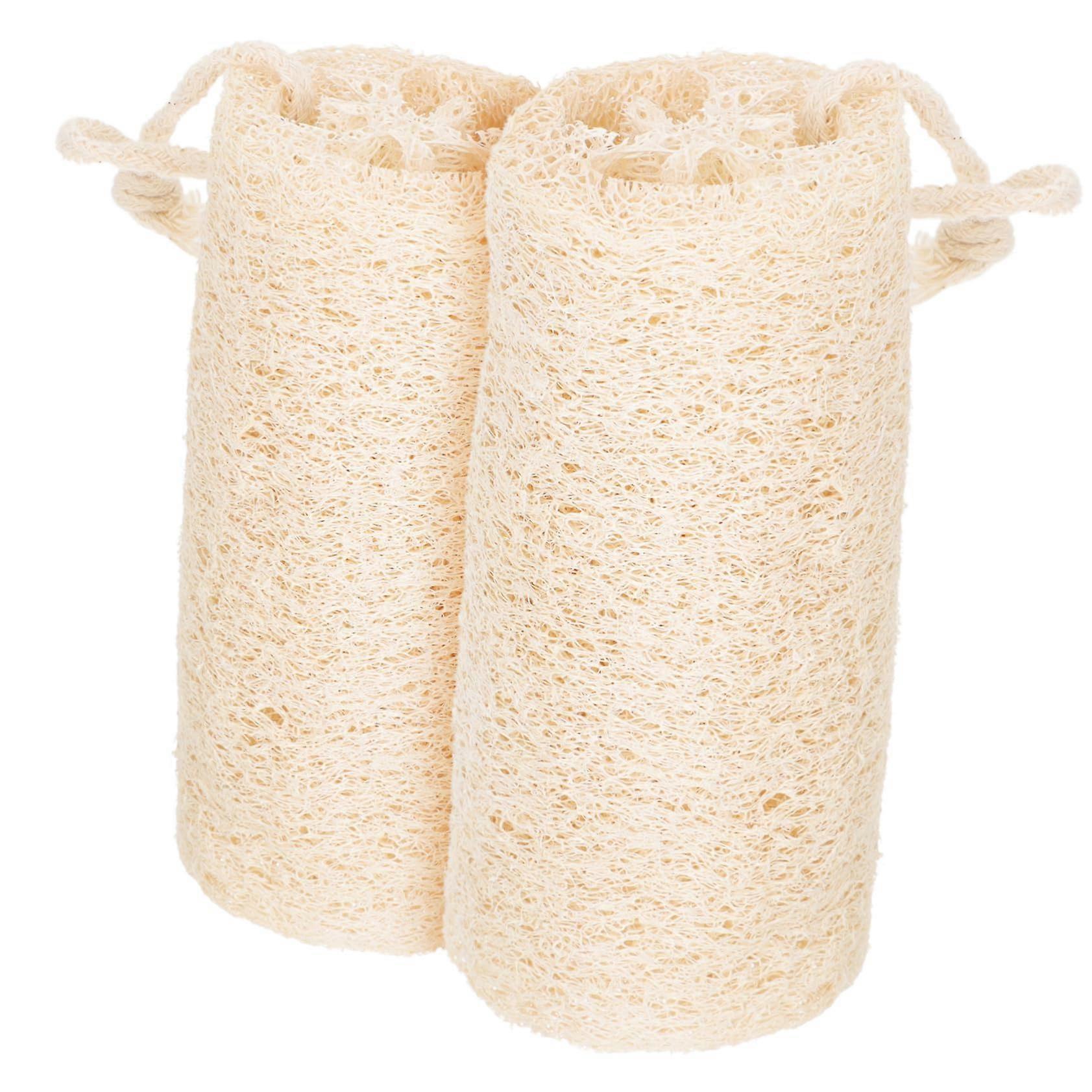 2pcs Natural Loofah Sponge EcoFriendly NonScratch Kitchen and Bath Scrubber