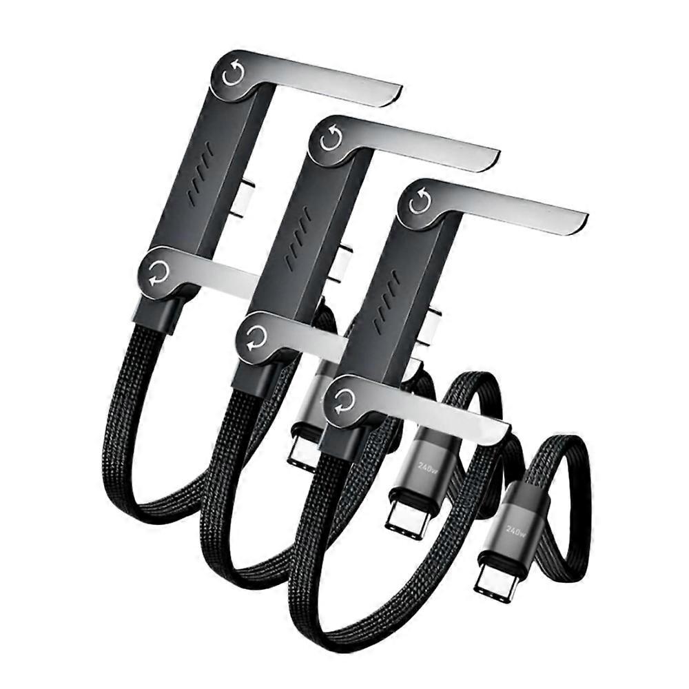 1-3x Sideways Phone Charger, 240w Fast Charging Cord with Built-in Phone Stand, Foldable 90° - for Laptop, Smartphone and Tablet