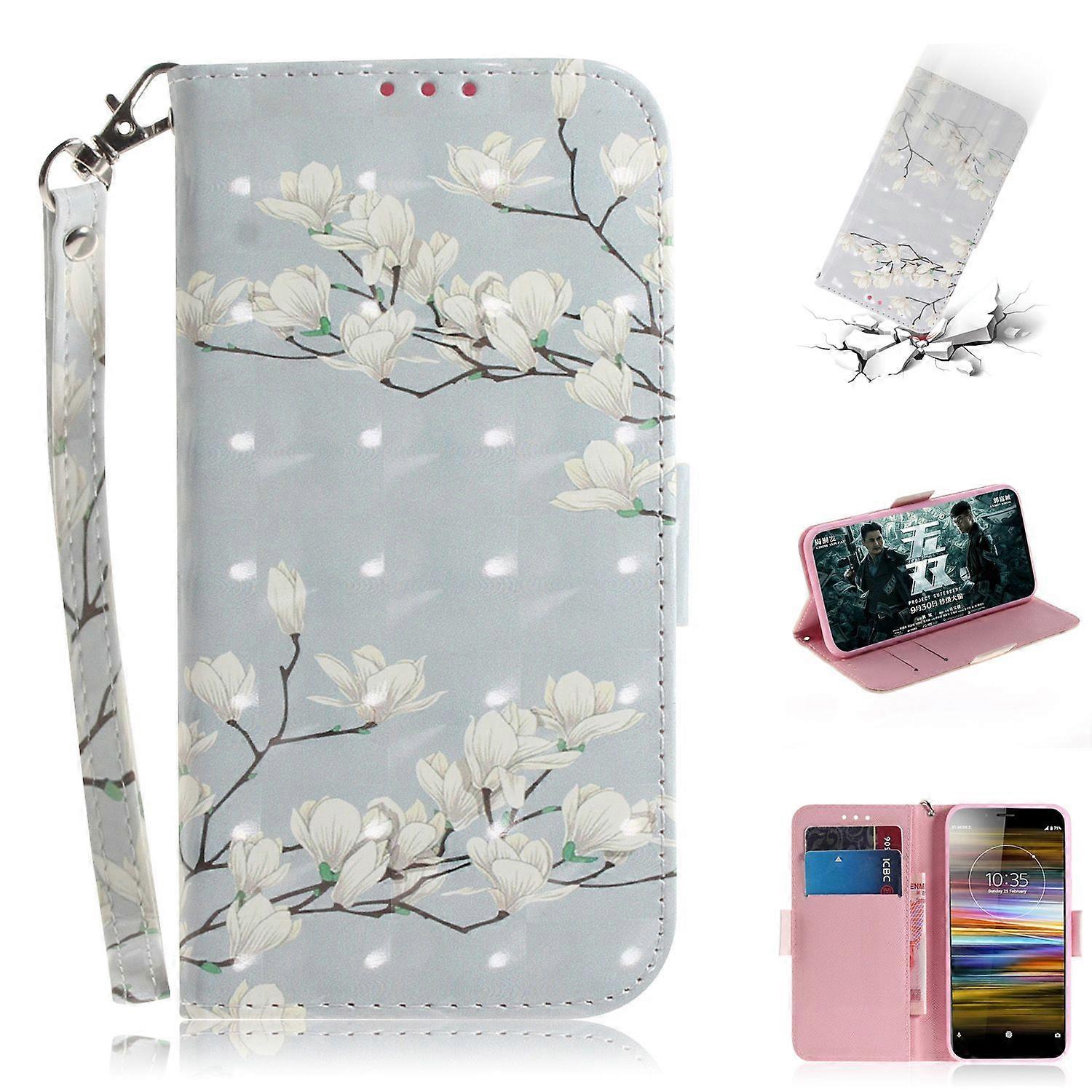Pattern Printing/Light Spot Decor/Leather Wallet Case for Sony Xperia L3